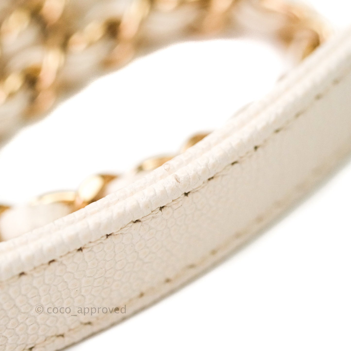 Chanel Quilted Small Business Affinity Flap Ivory Caviar Light Gold Hardware
