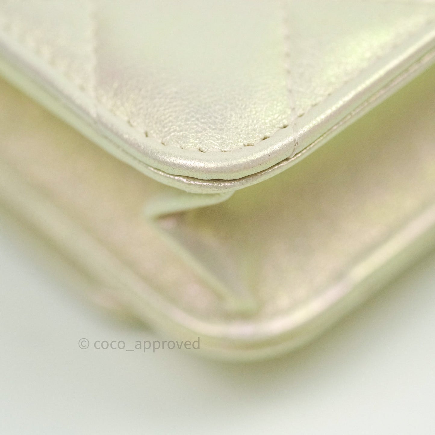 Chanel Quilted Wallet on Chain WOC Iridescent Ivory Gold Hardware 20A