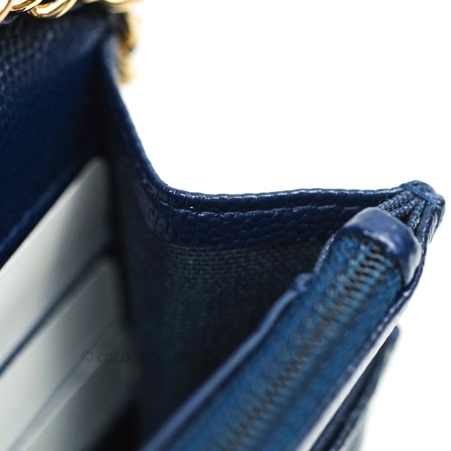 Chanel Quilted Wallet on Chain WOC Navy Caviar Gold Hardware