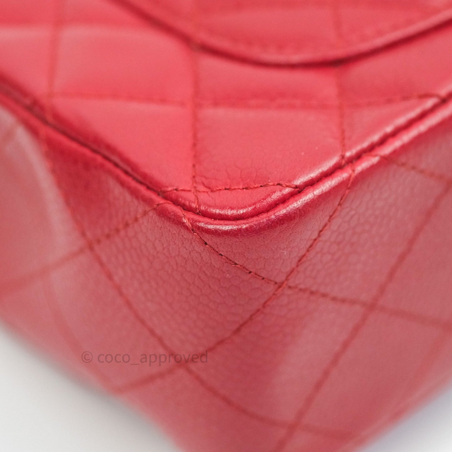 Chanel Quilted Mini Rectangular Red Caviar Silver Hardware
