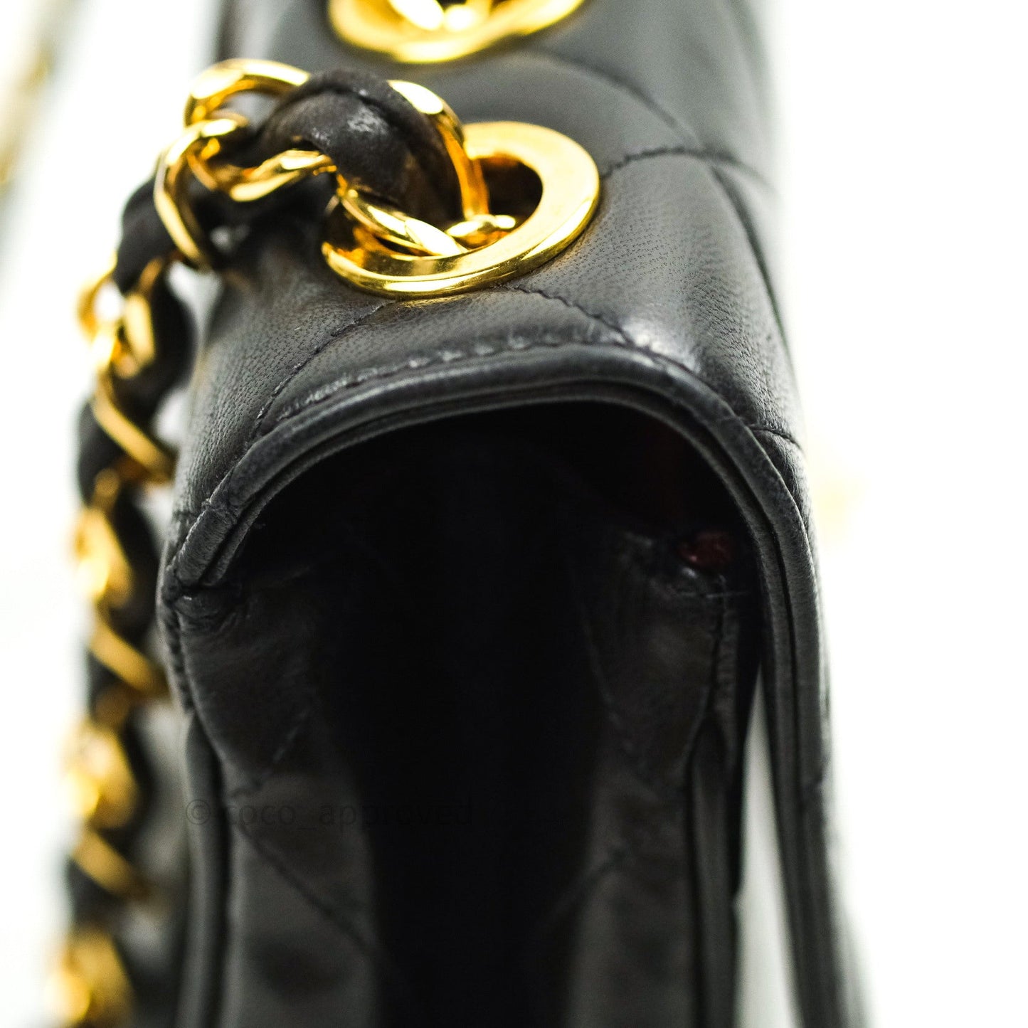 Chanel Vintage XL Jumbo Single Flap Black Lambskin 24K Gold Hardware