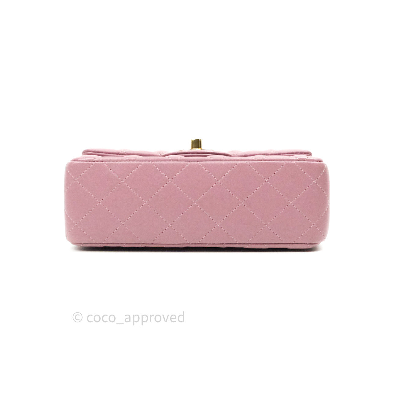 Chanel Quilted Mini Rectangular Pink Lambskin Gold Hardware