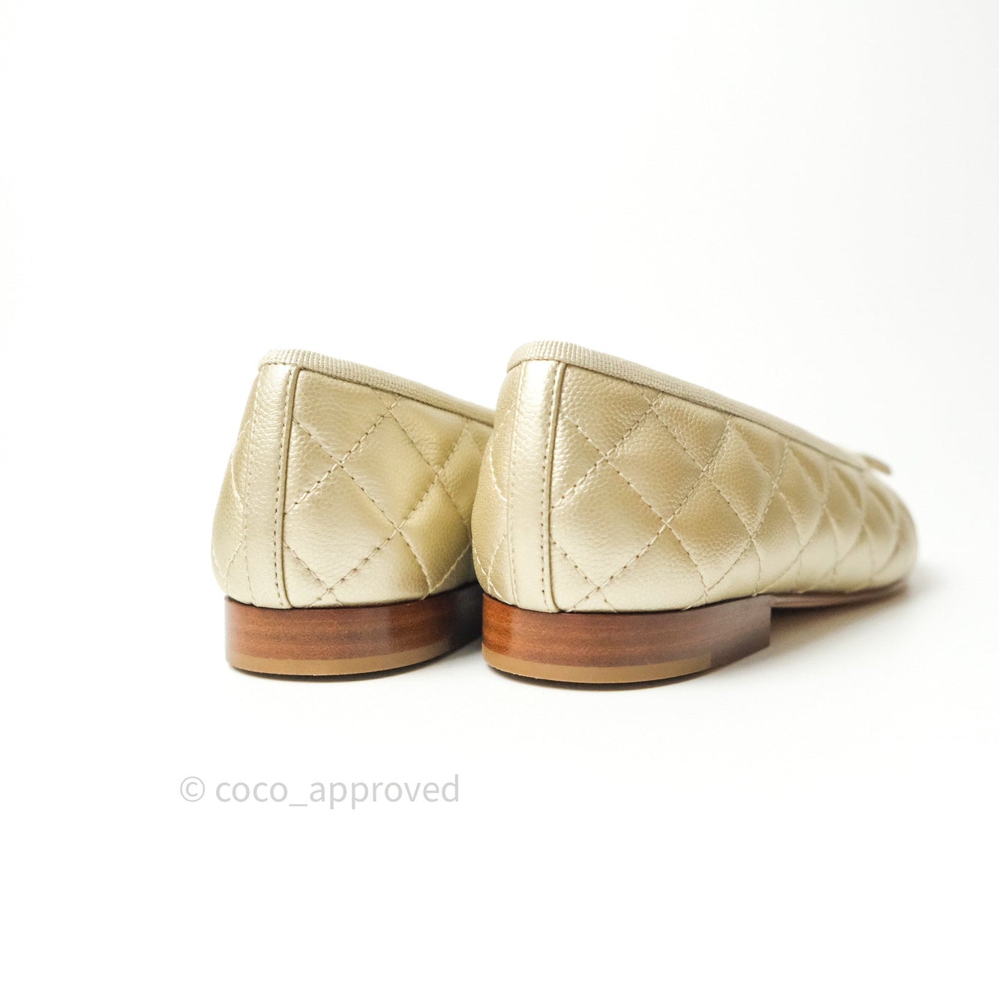 Chanel Ballerina CC Caviar Light Gold Size 36