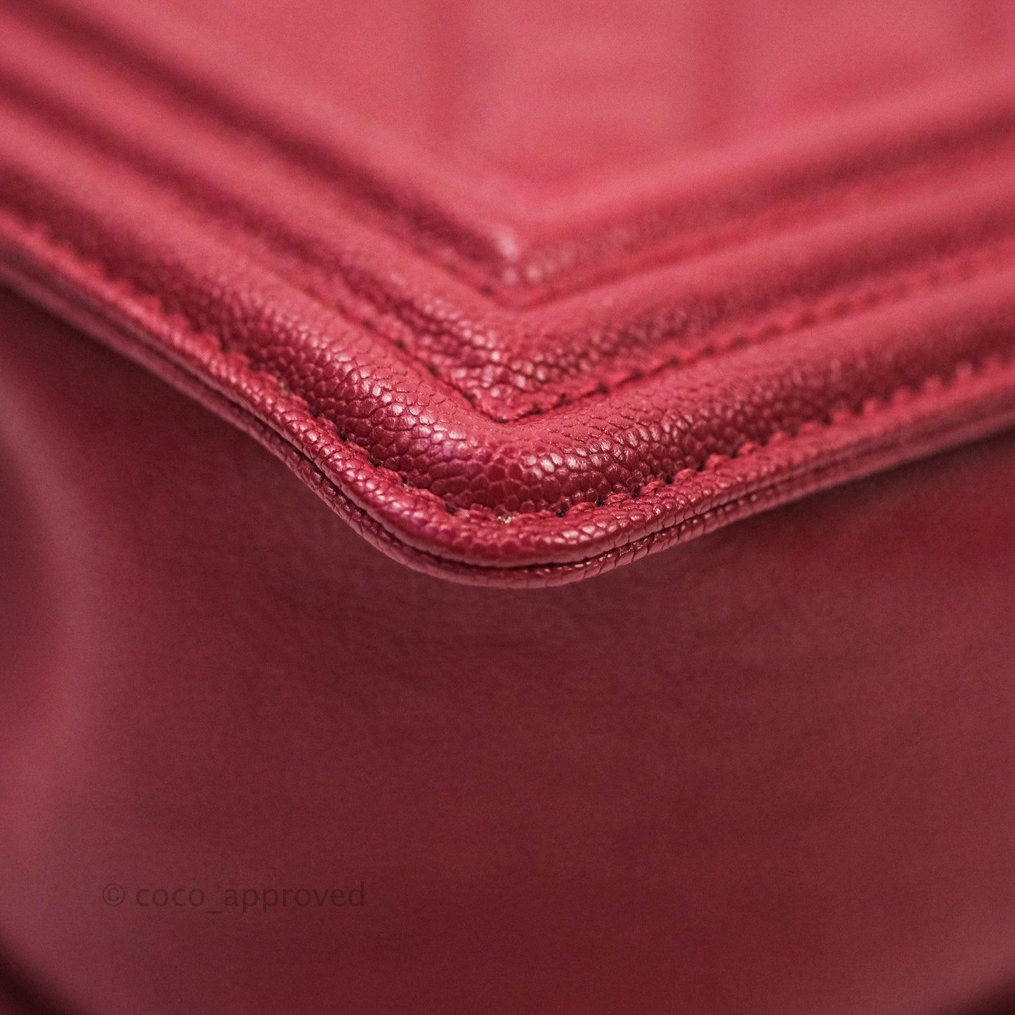 Chanel Boy Chevron Medium Red Caviar Gold Hardware