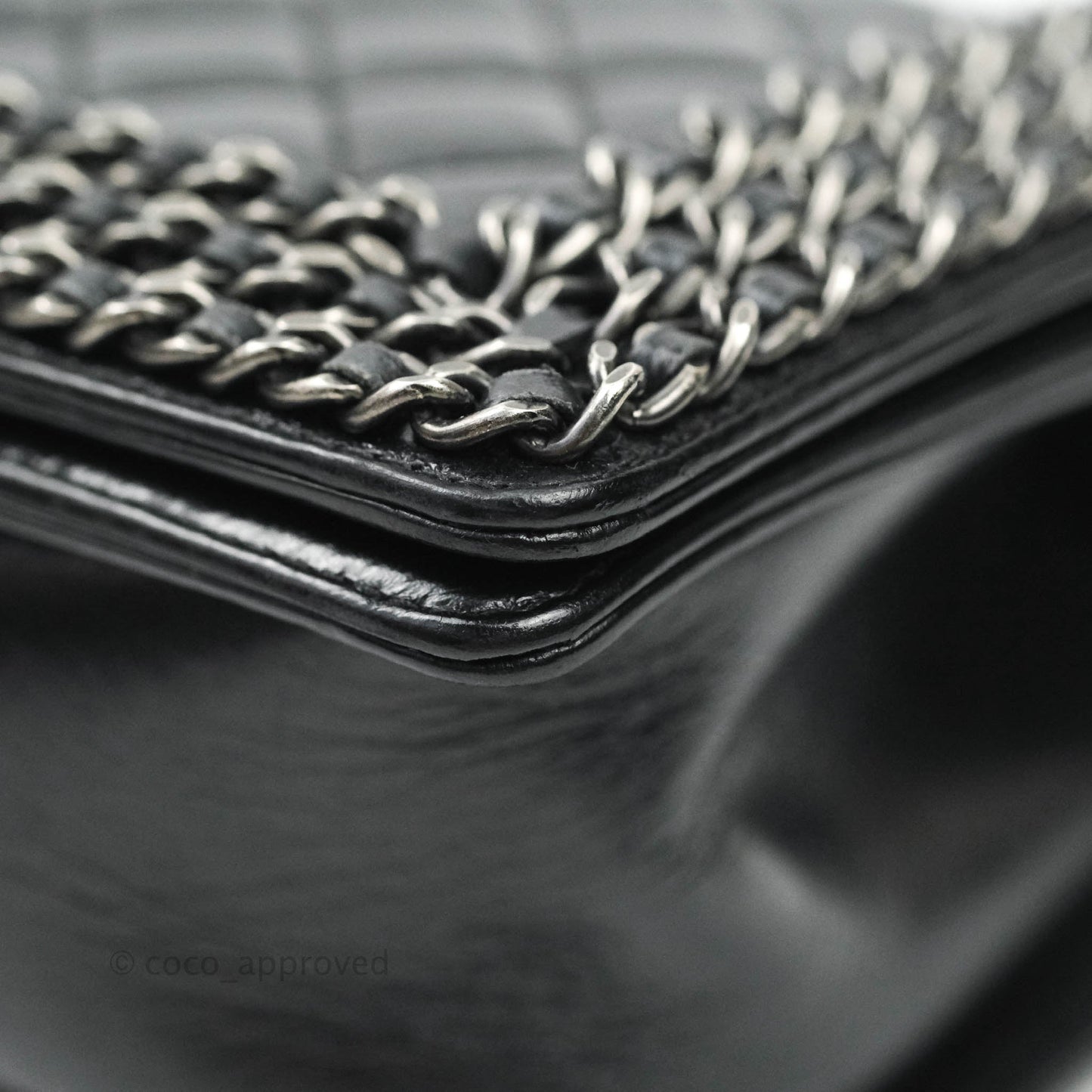 Chanel Quilted Chain Around Medium Aged Glazed Calfskin Boy Ruthenium Hardware