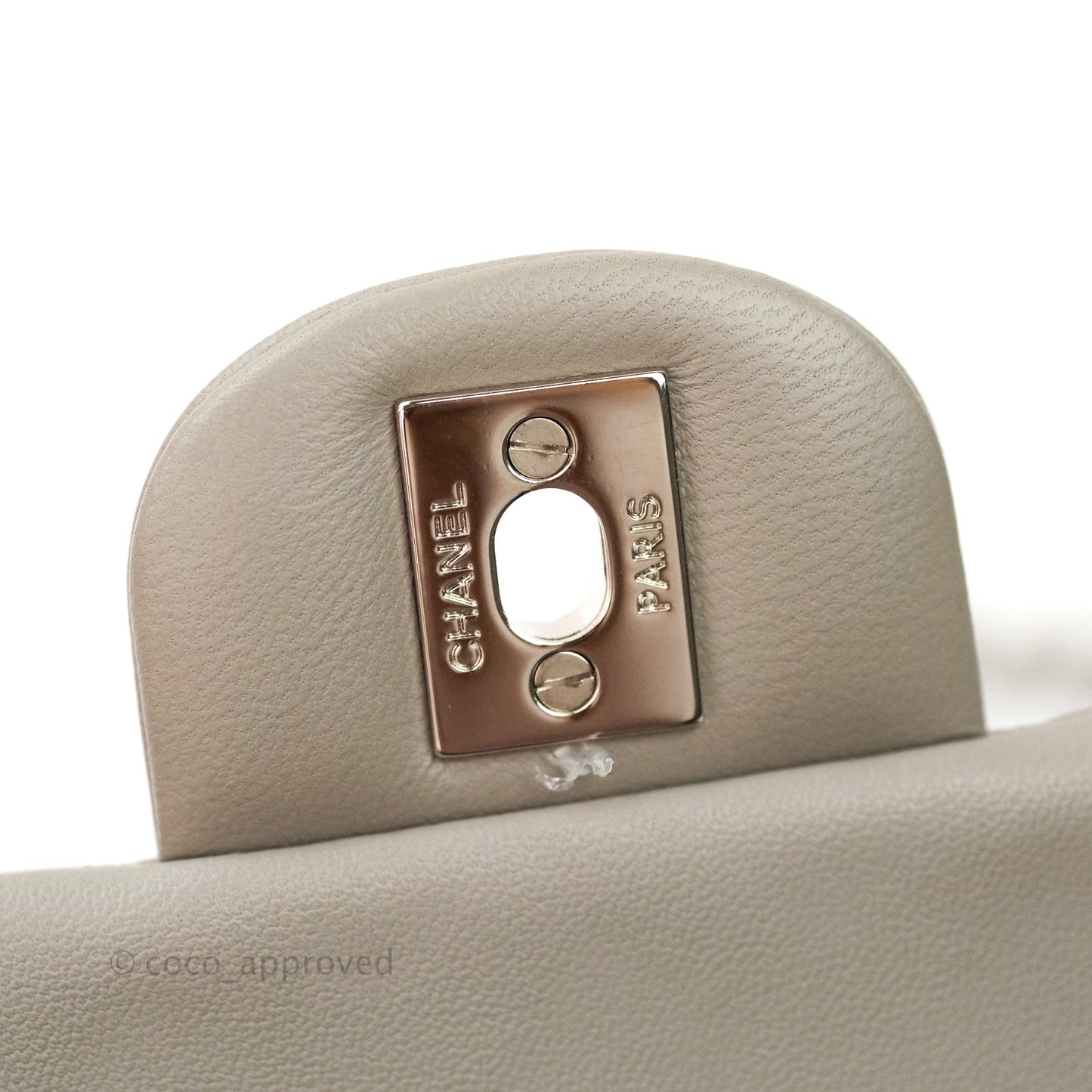 Chanel Quilted Mini Rectangular Flap Grey Lambskin Silver Hardware