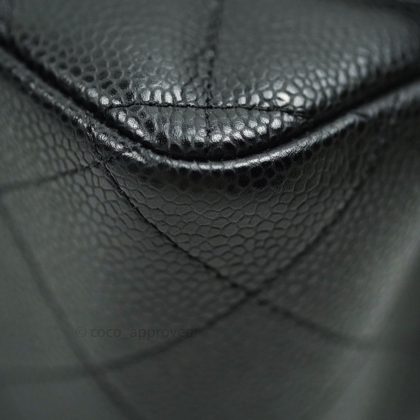 Chanel Classic Jumbo Double Flap Black Quilted Caviar Silver Hardware⁣⁣