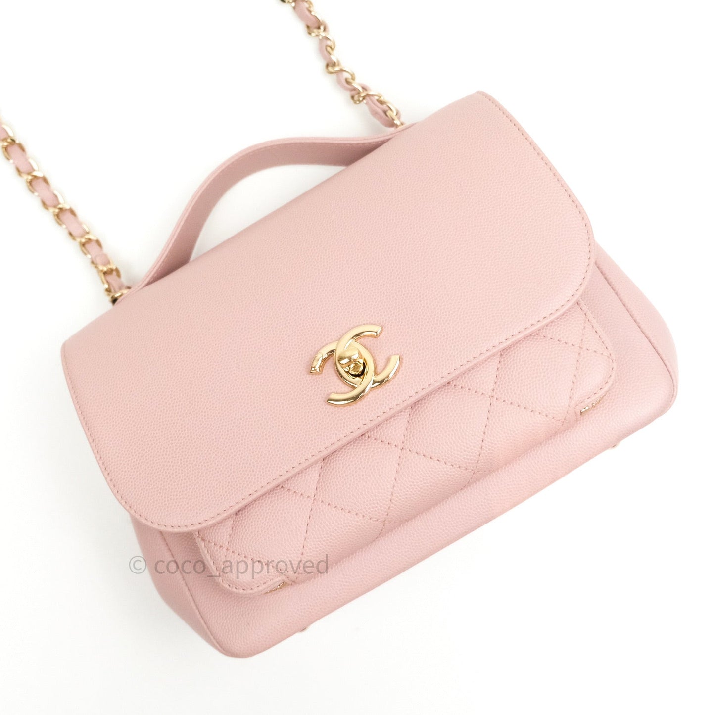 Chanel Quilted Medium Business Affinity Flap Light Pink Light Gold Hardware