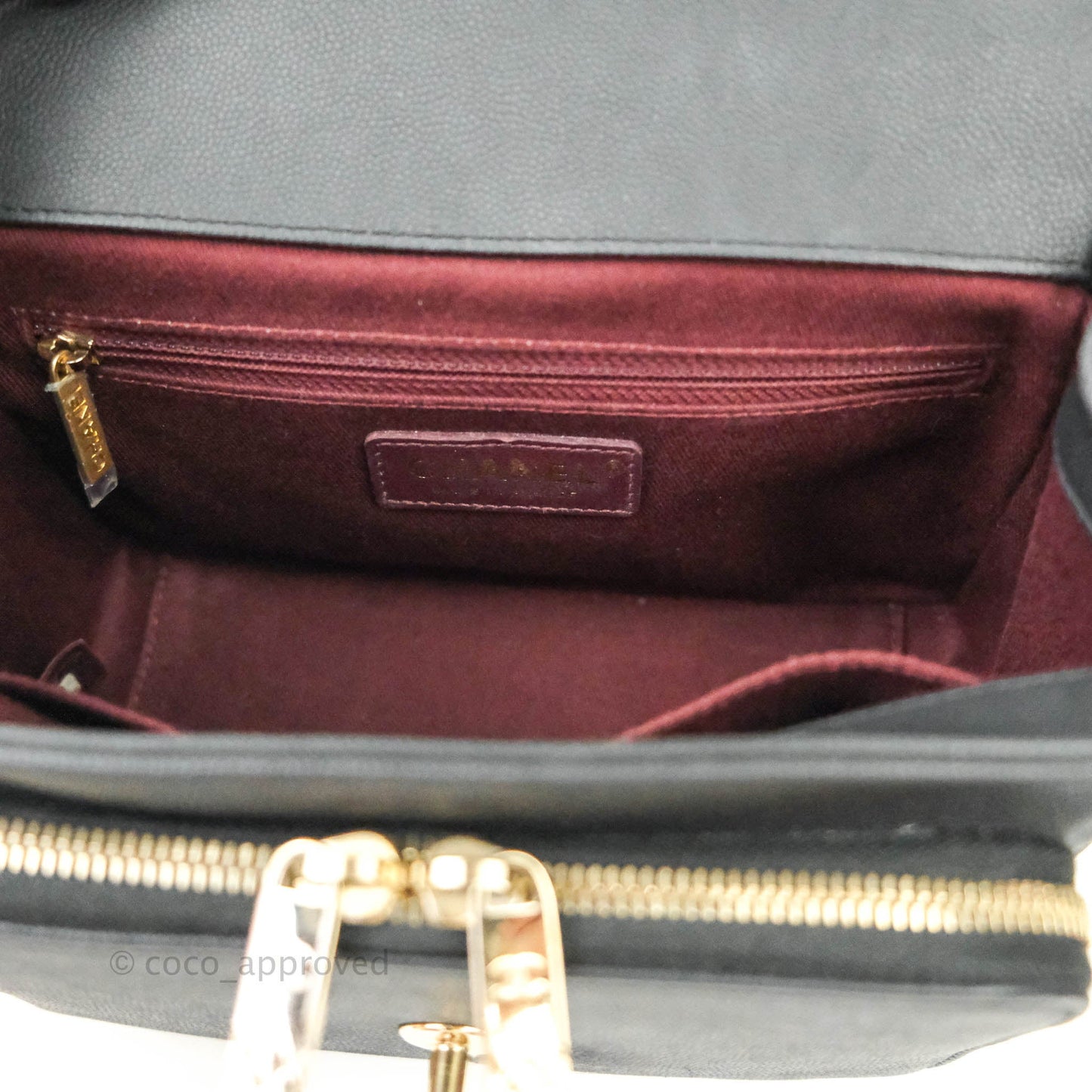 Chanel Quilted Medium Business Affinity Flap Black Caviar Light Gold Hardware