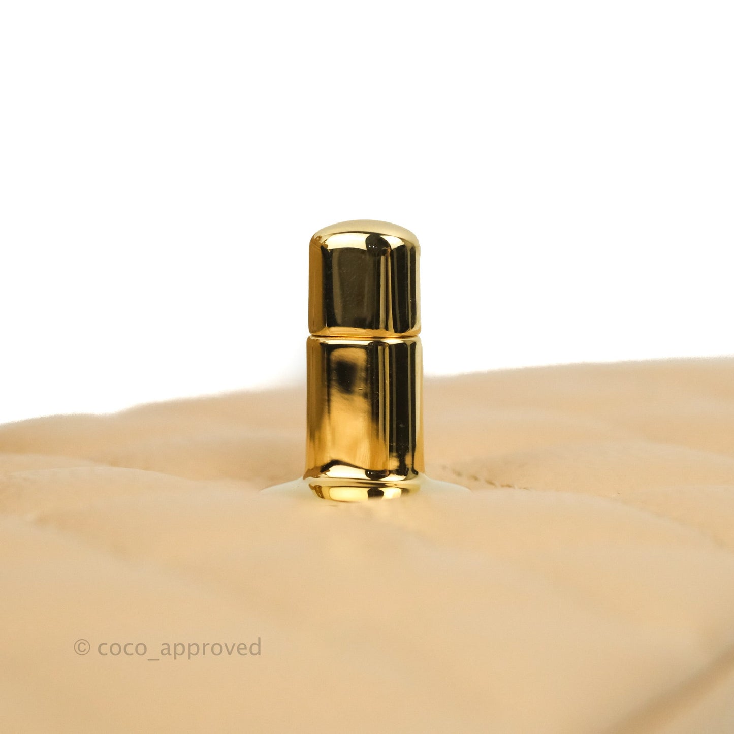 Chanel Classic M/L Medium Flap Quilted Beige Caviar Gold Hardware