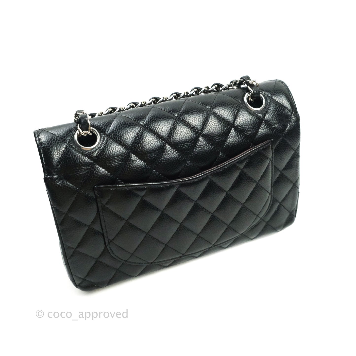 Chanel Classic Small S/M Flap Black Caviar Silver Hardware