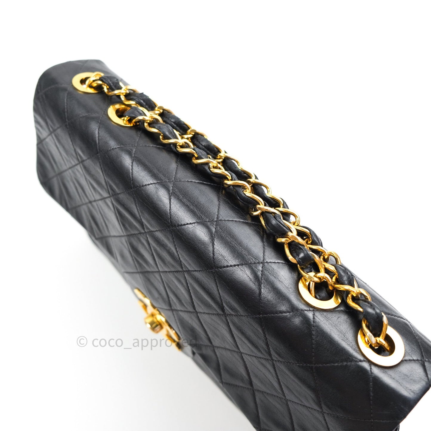 Chanel Vintage XL Jumbo Single Flap Black Lambskin 24K Gold Hardware