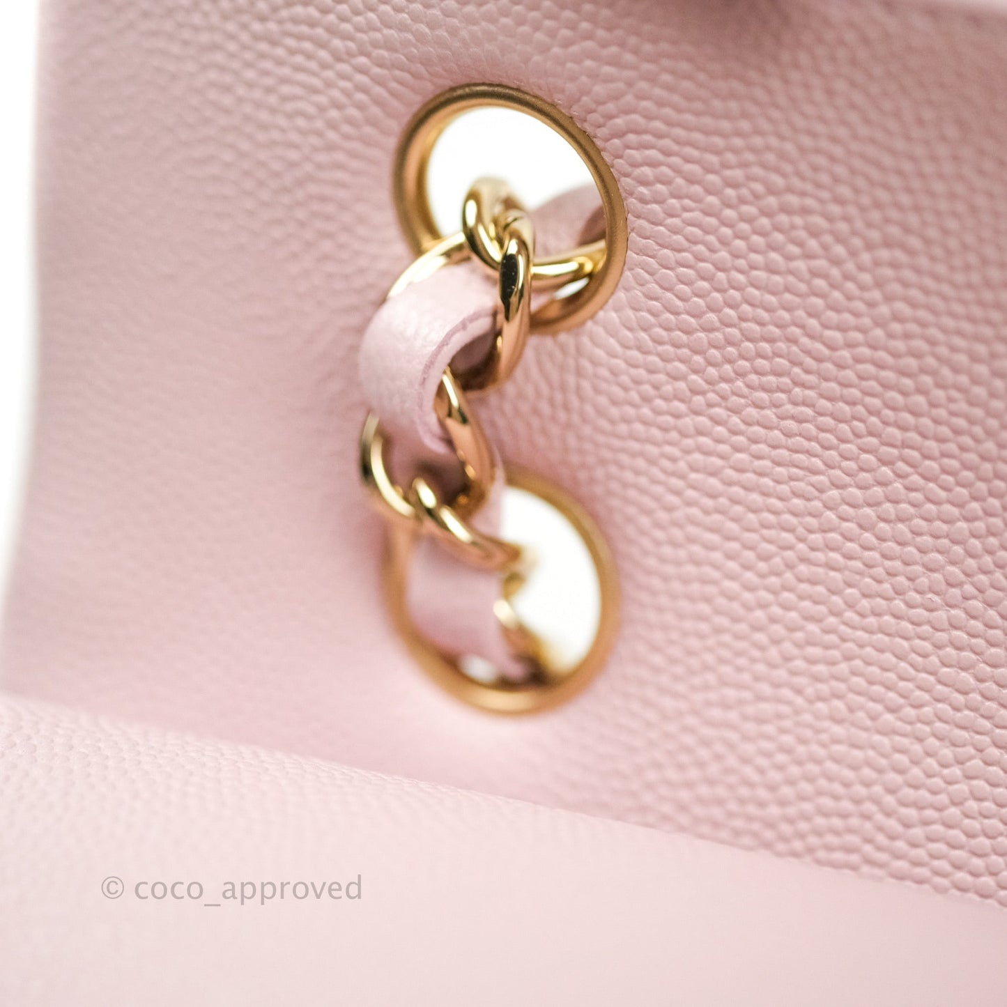 Chanel Classic M/L Medium Double Flap Bag Light Pink Caviar Gold Hardware