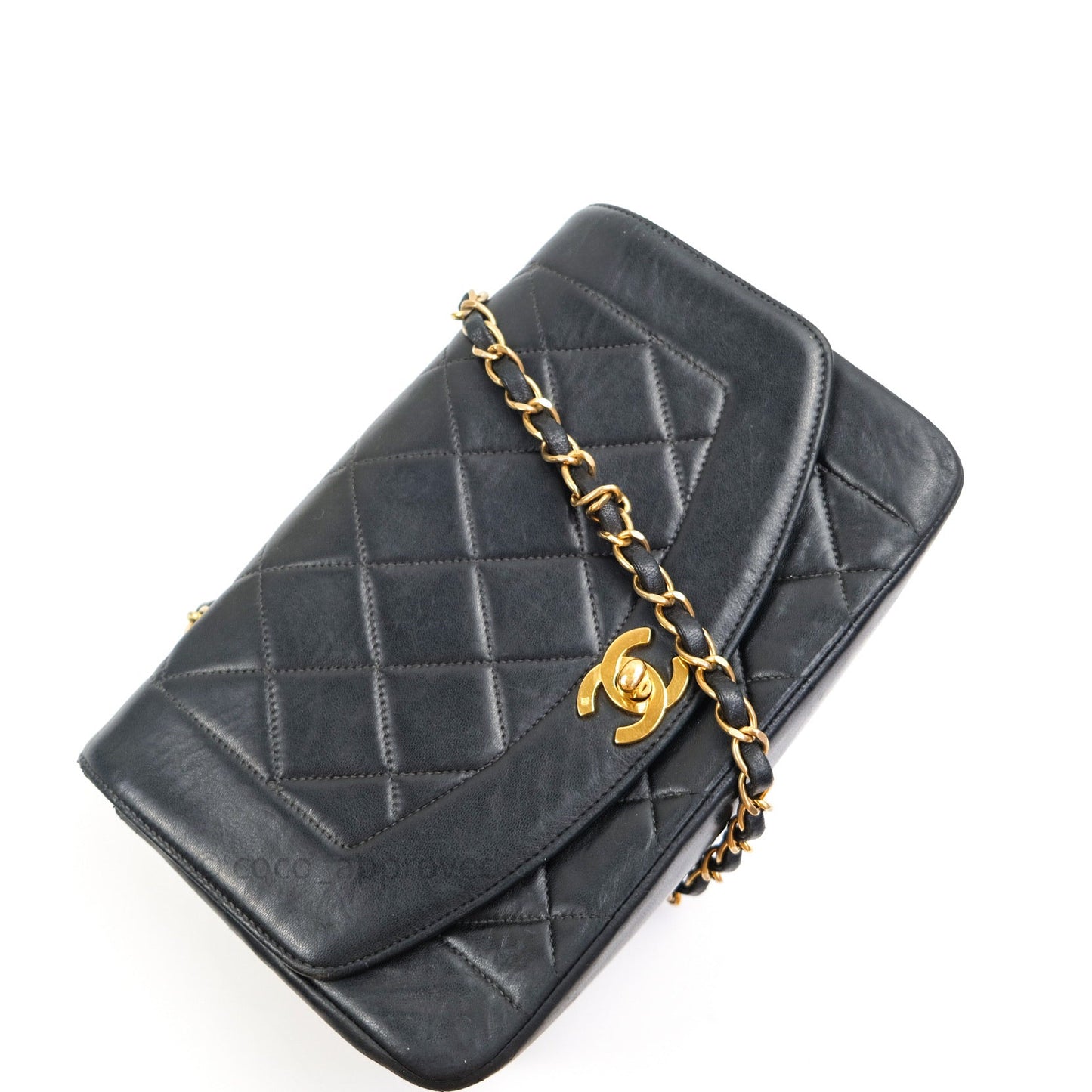 Chanel Black Quilted Lambskin Small Vintage Classic Diana Flap Bag