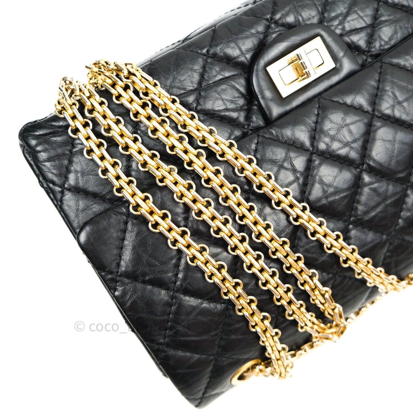Chanel Reissue Quilted Aged Calfskin Black Gold Hardware 226