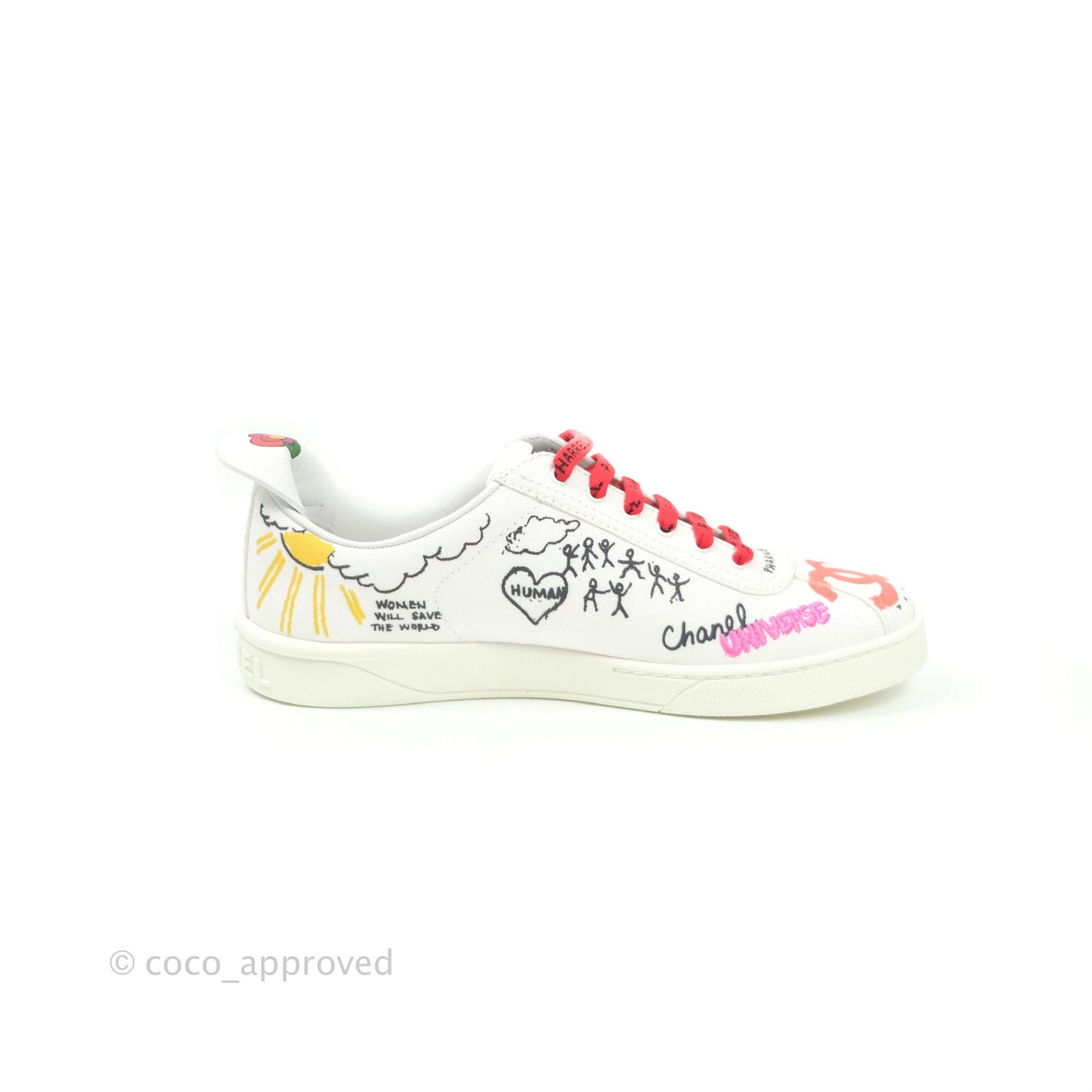 Chanel x Pharrell Williams Calfskin Womens Sneakers 38 White