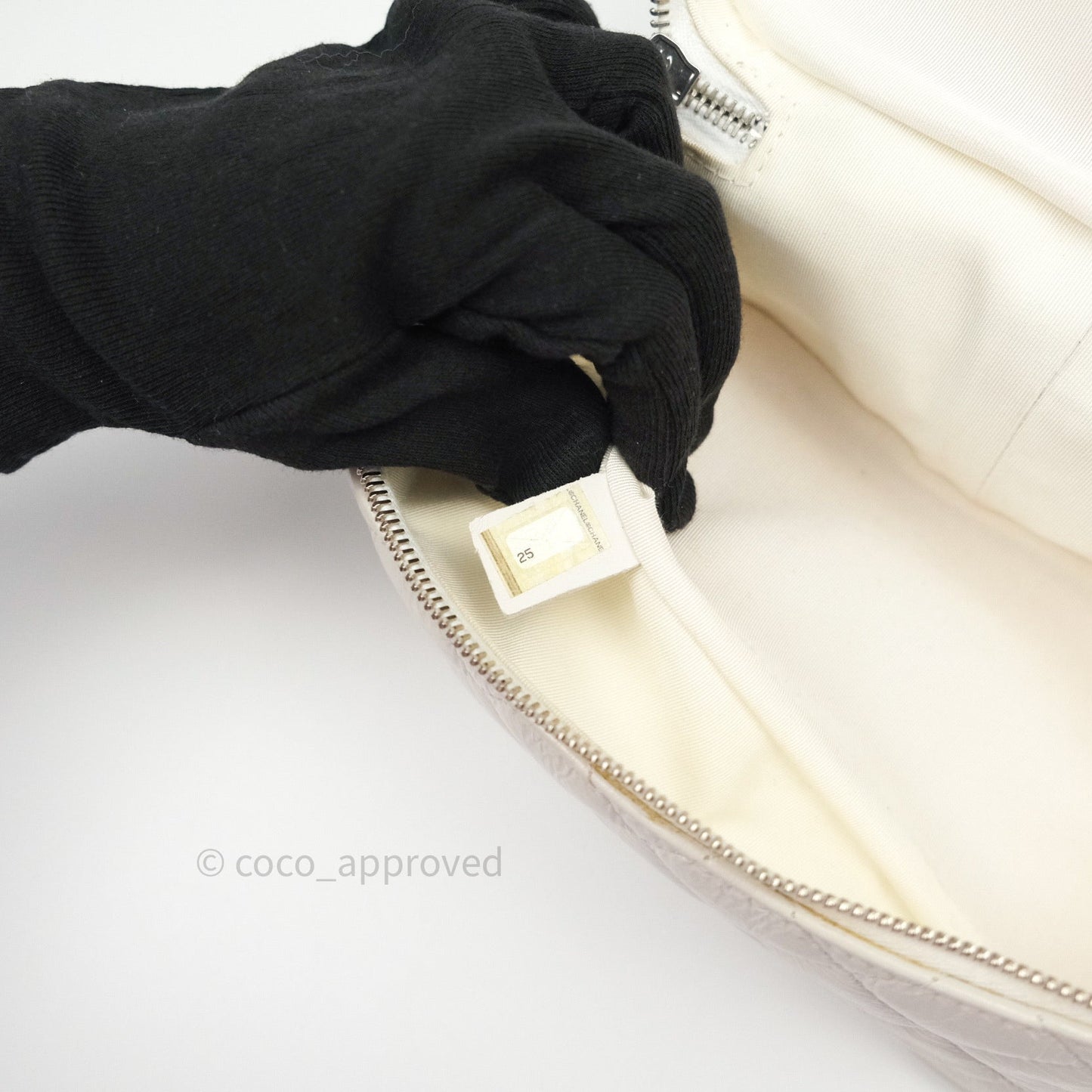 Chanel Crumpled Calfskin PVC Quilted Backpack White