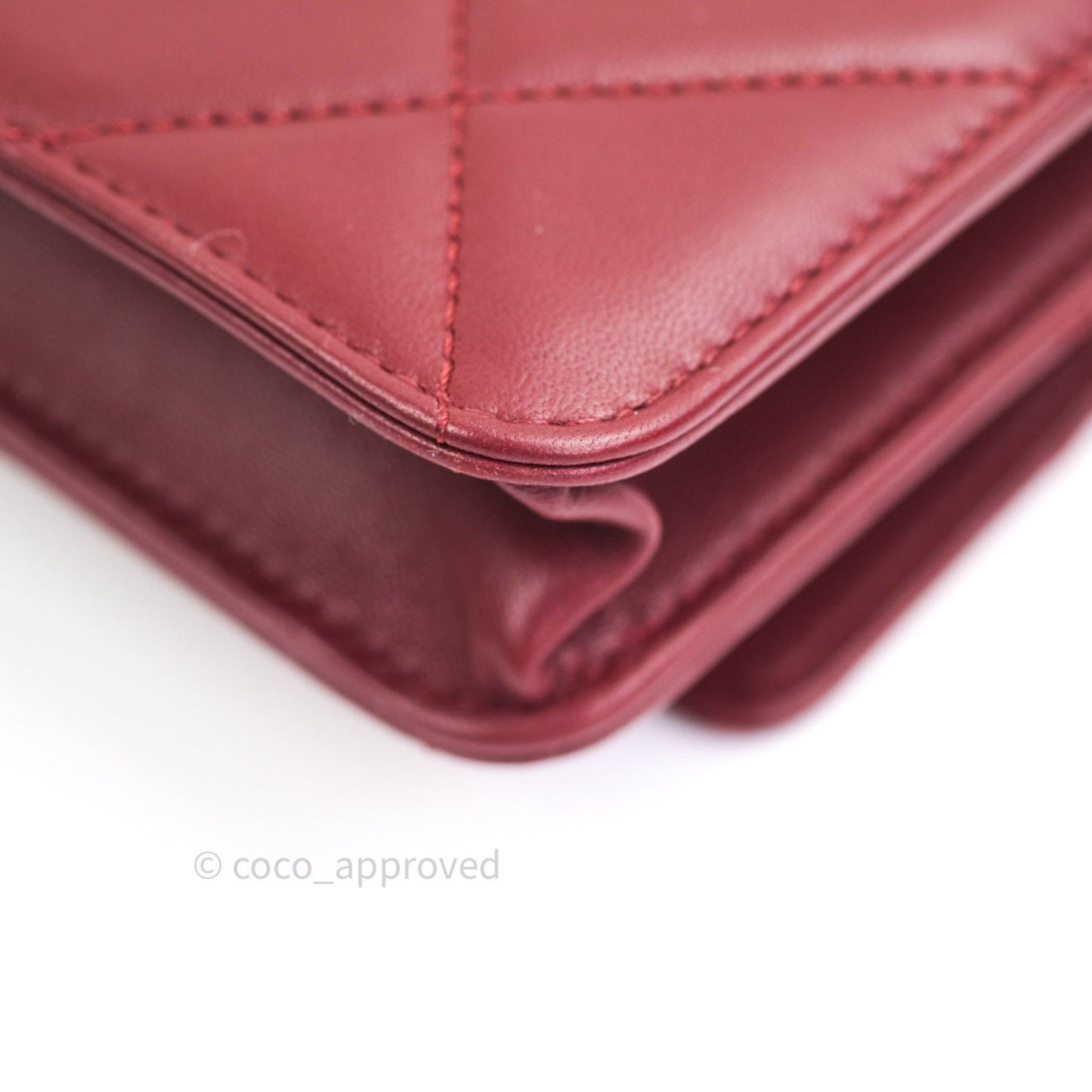 Chanel Trendy CC WOC Wallet on Chain Burgundy Lambskin Gold Hardware