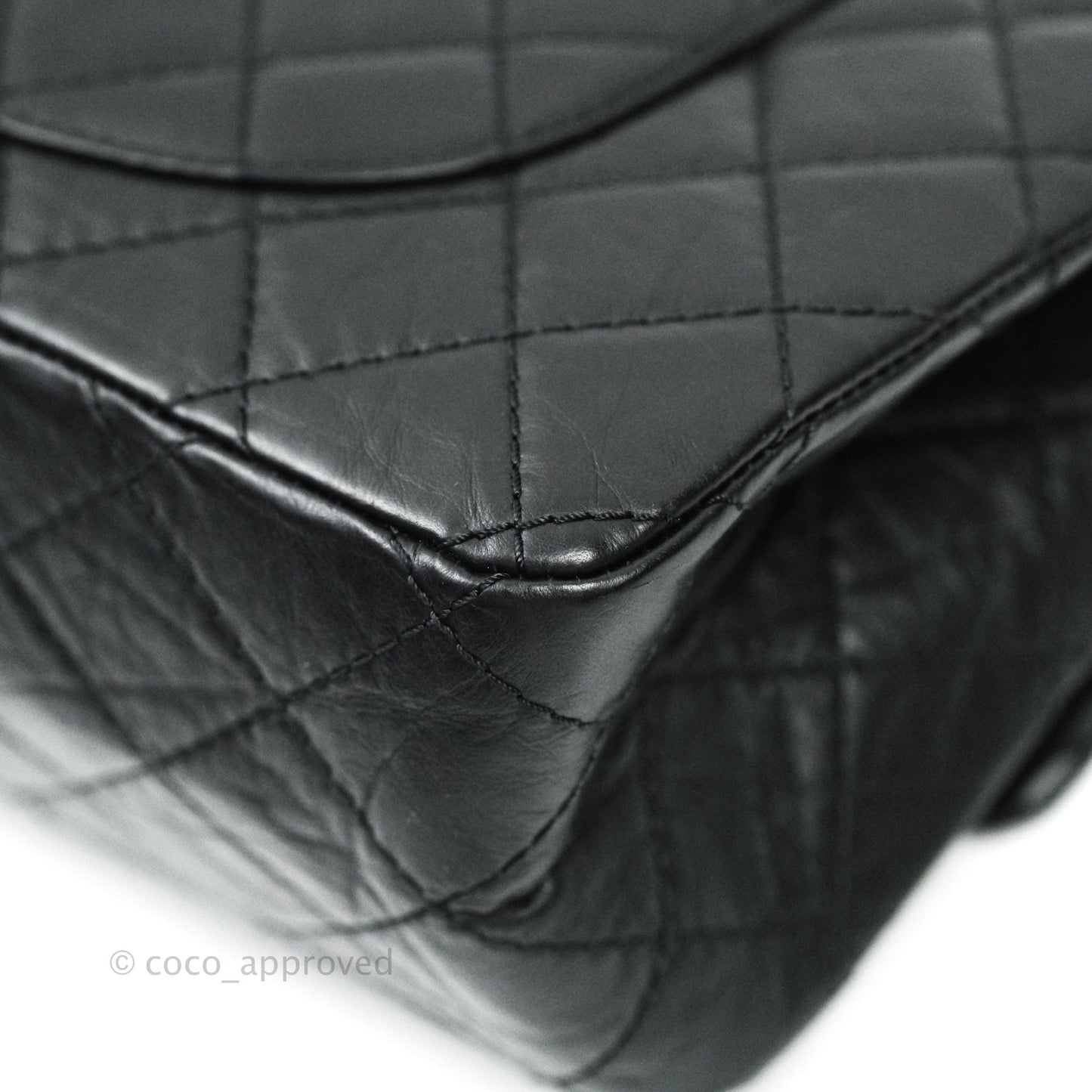 Chanel 2.55 Quilted Reissue 226 Black Aged Calfskin Ruthenium Hardware