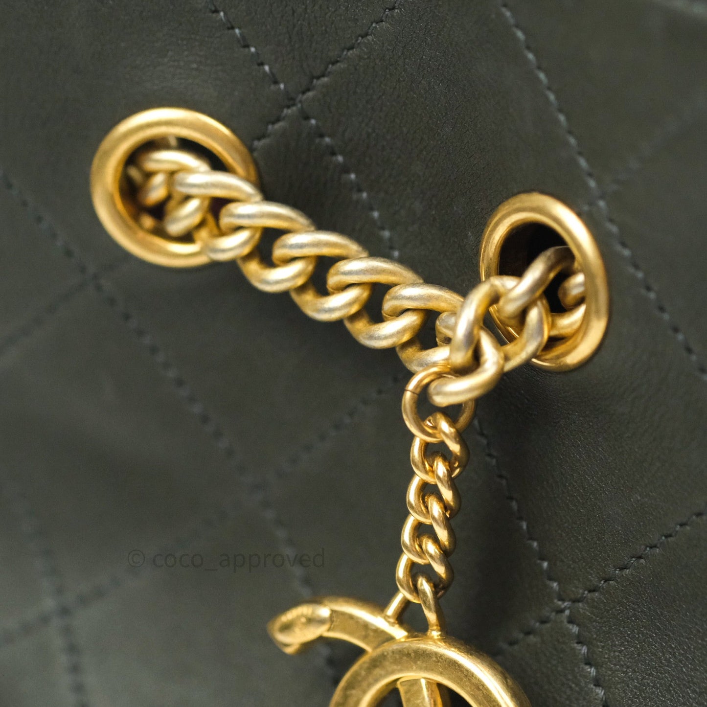 Chanel On My Shoulder Calfskin Bucket Bag⁣