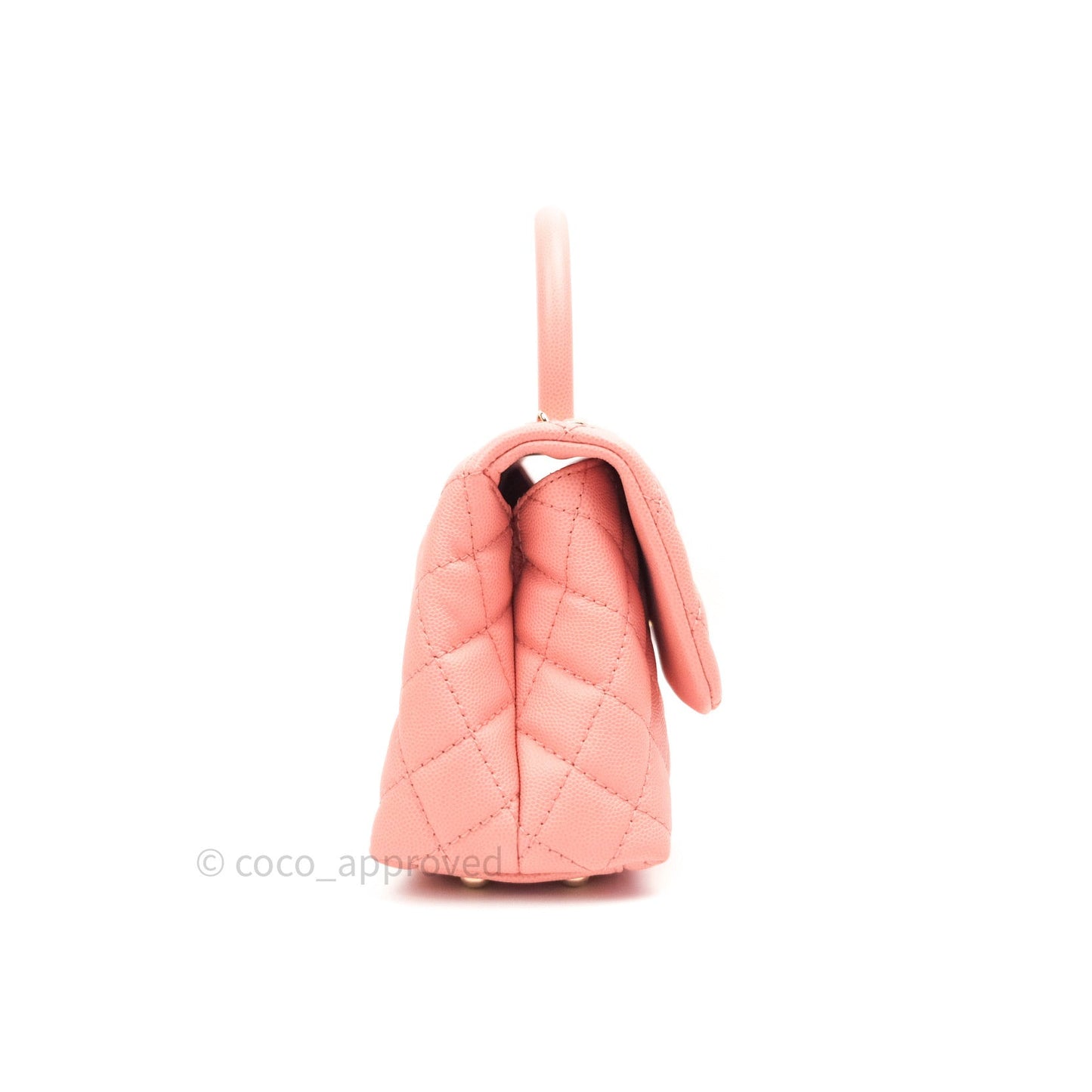 Chanel Mini Coco Handle Pink Caviar Quilted Gold Hardware