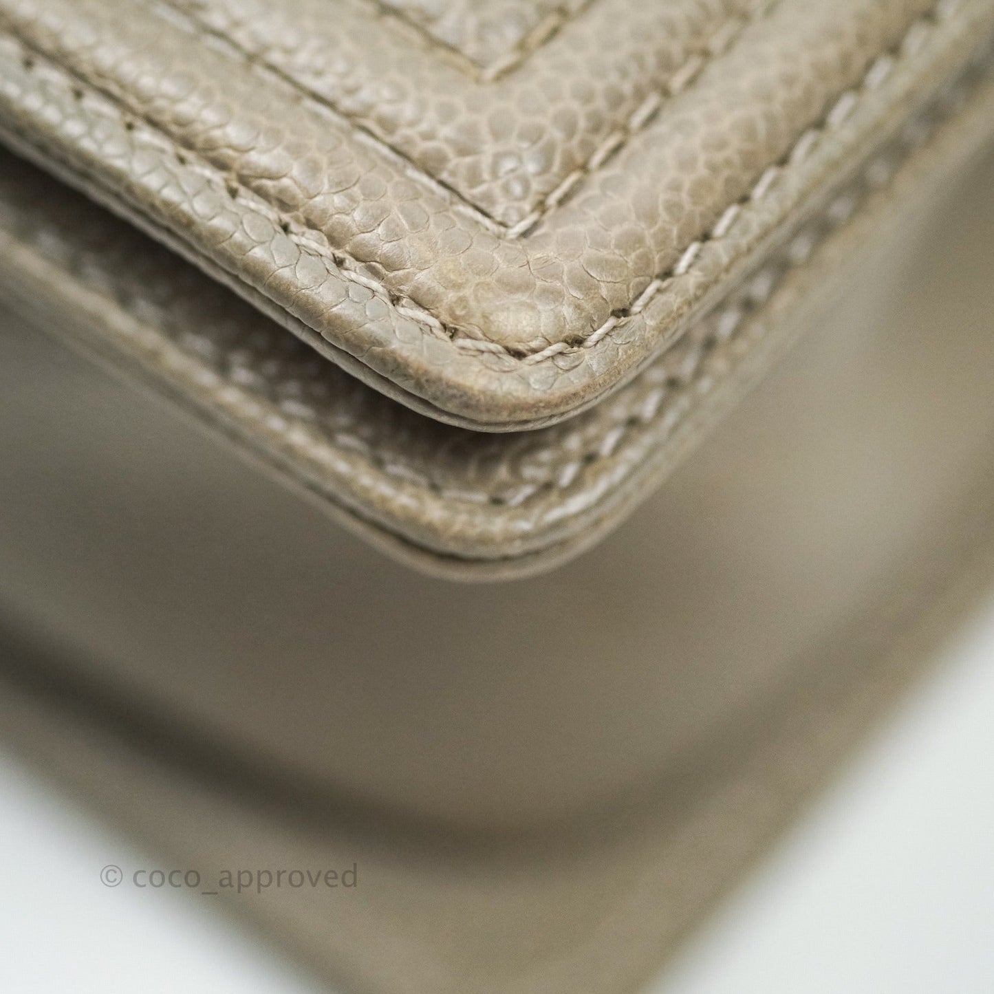 Chanel Boy Quilted Medium Taupe Grey Caviar Gold Hardware 14B