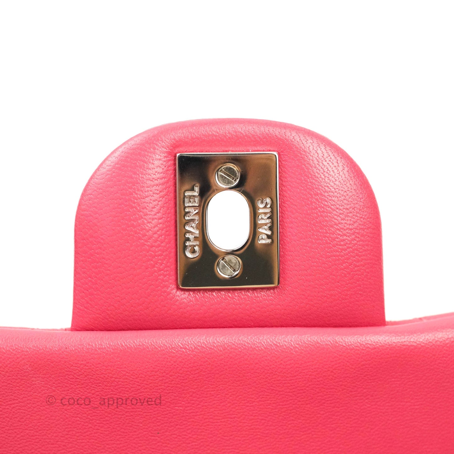 Chanel Mini Square Pink Lambskin Silver Hardware
