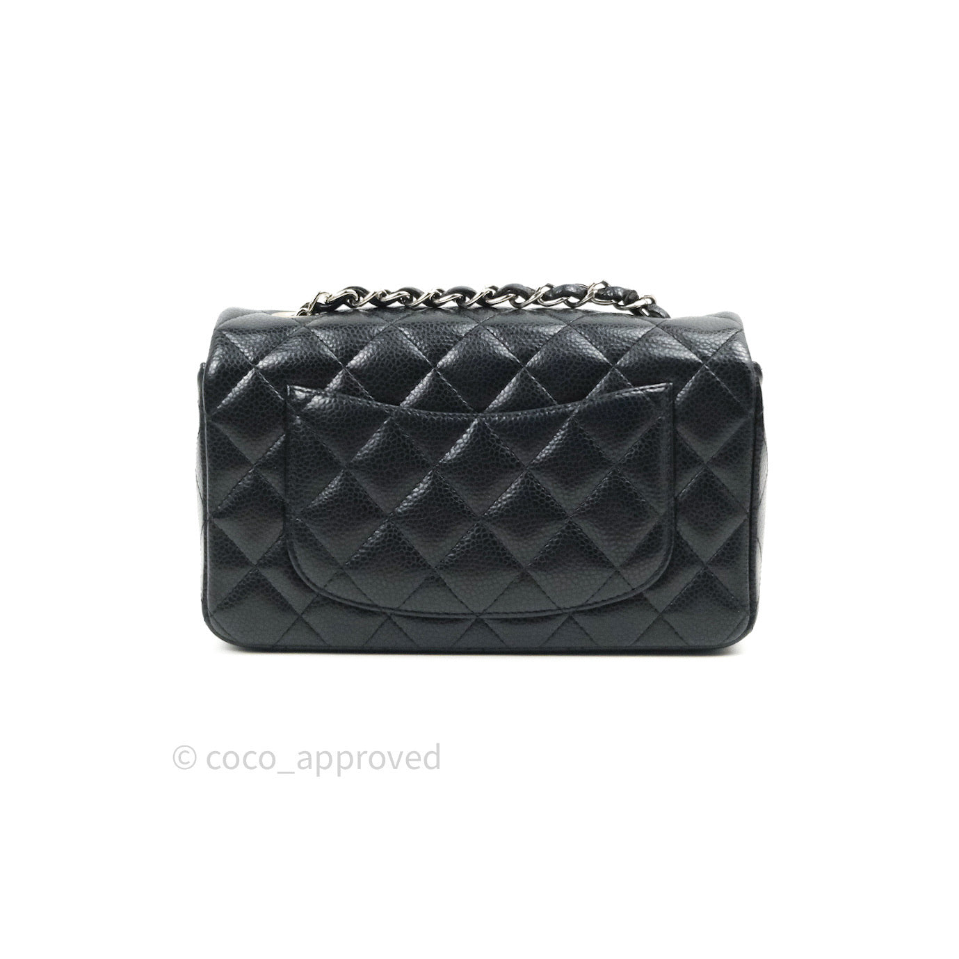 Chanel Quilted Mini Rectangular Black Caviar Silver Hardware