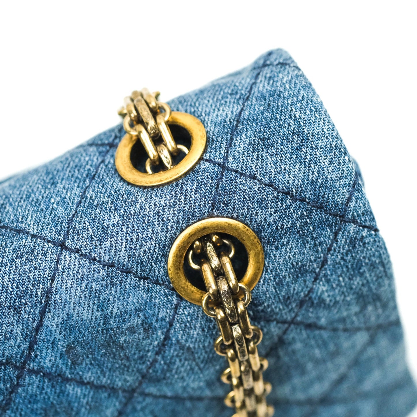 Chanel Reissue Quilted Denim Dark Blue Gold Hardware 226