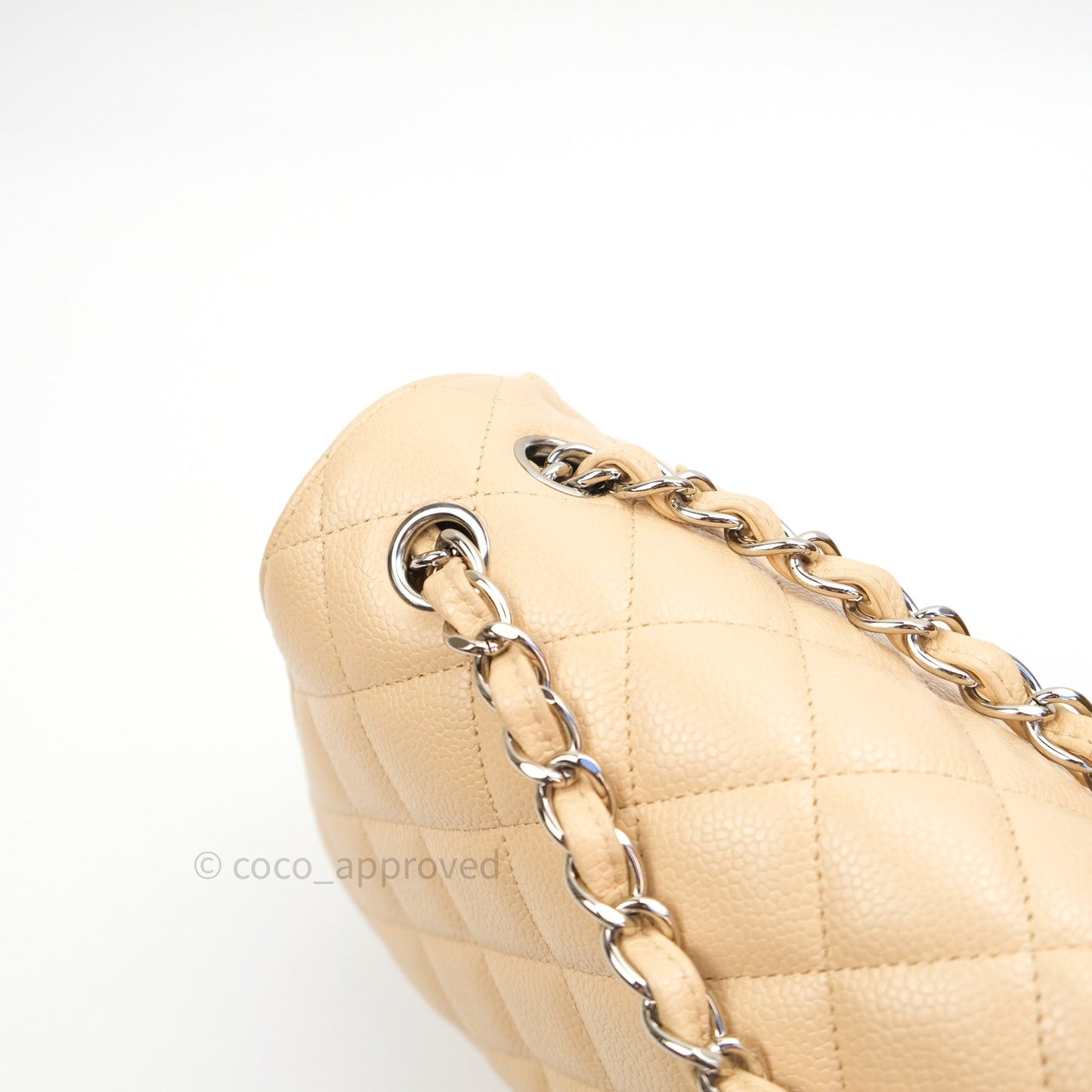 Chanel Jumbo Double Flap Beige Caviar Silver Hardware⁣⁣