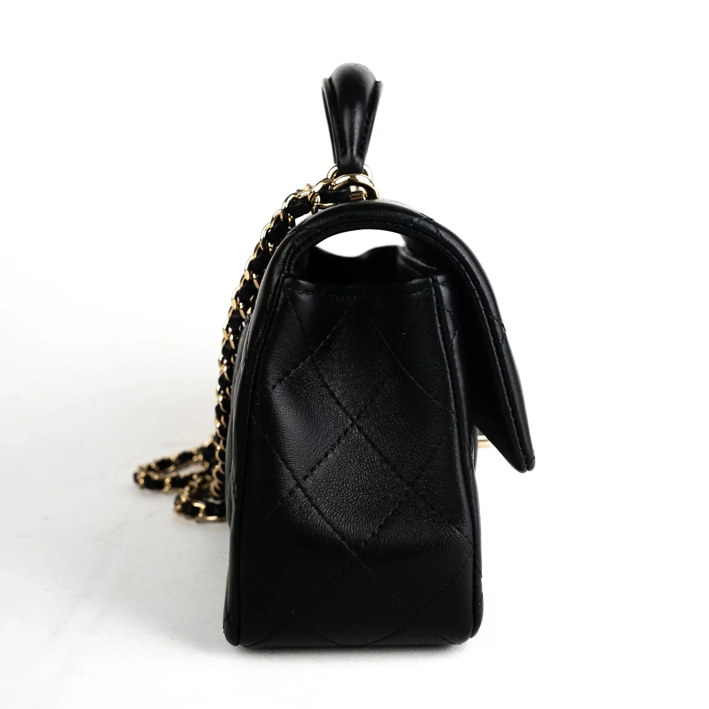 Luxury Chanel Mini with Top Handle Black