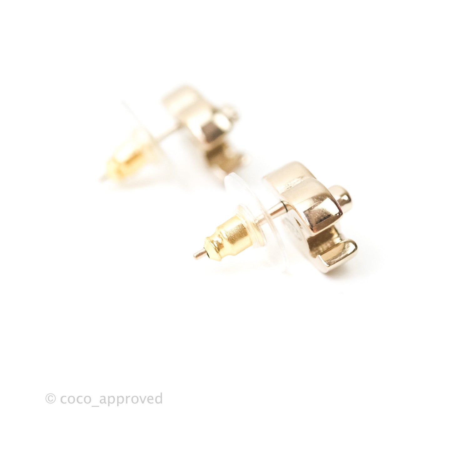 Chanel CC Turn Lock Earrings Gold Tone 21S