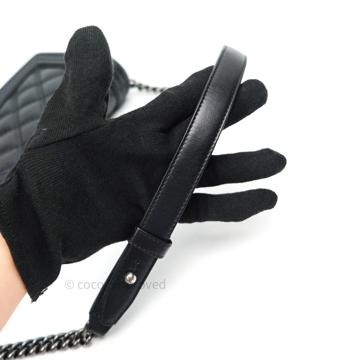 Chanel Quilted Boy Convertible Clutch Flap Black Calfskin With Chain