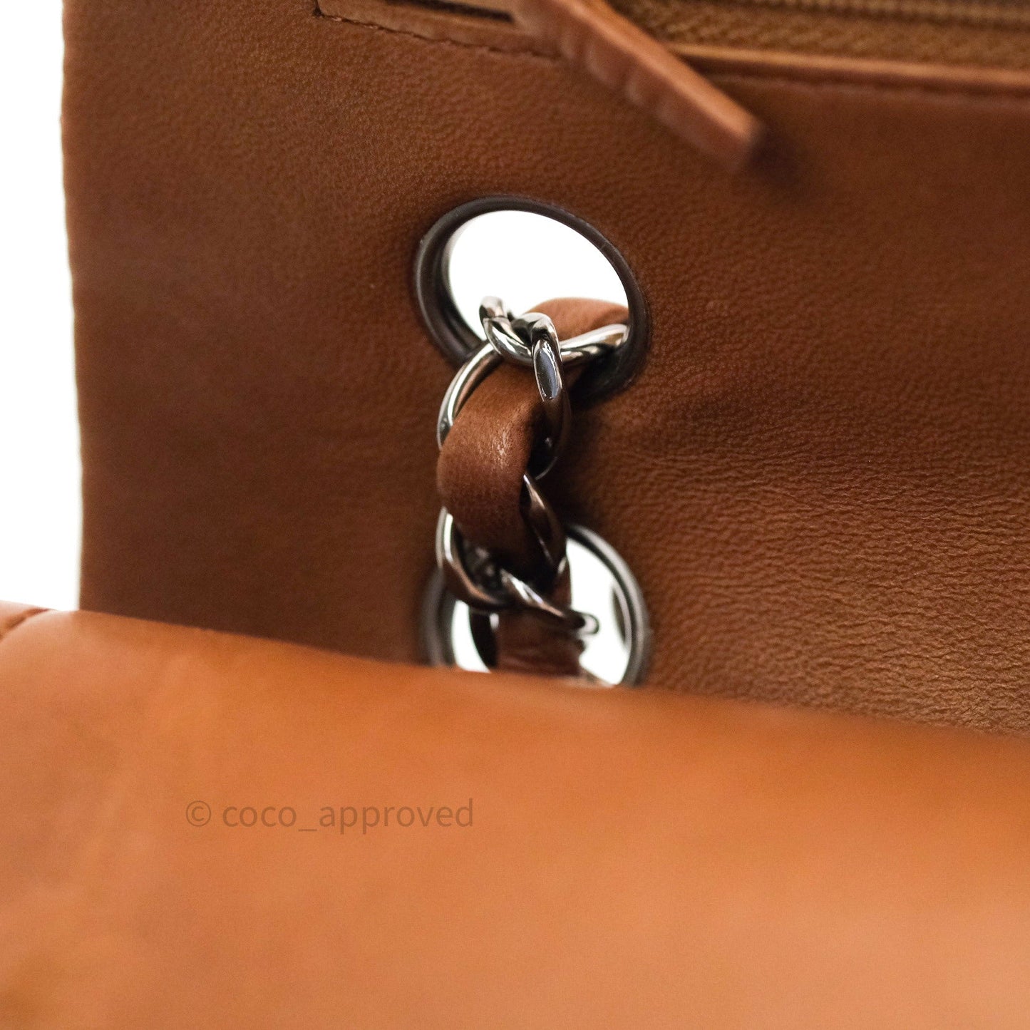 Chanel Classic M/L Brown Lambskin Silver Hardware