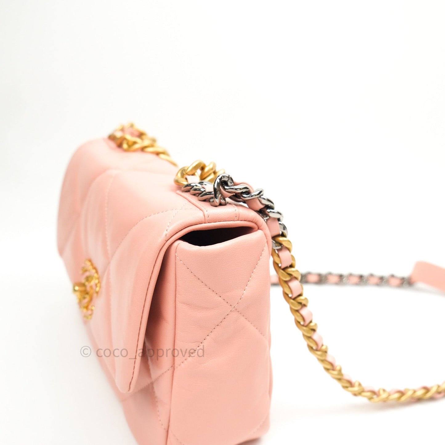 Chanel 19 Small Goatskin Rose Pink Mixed Hardware