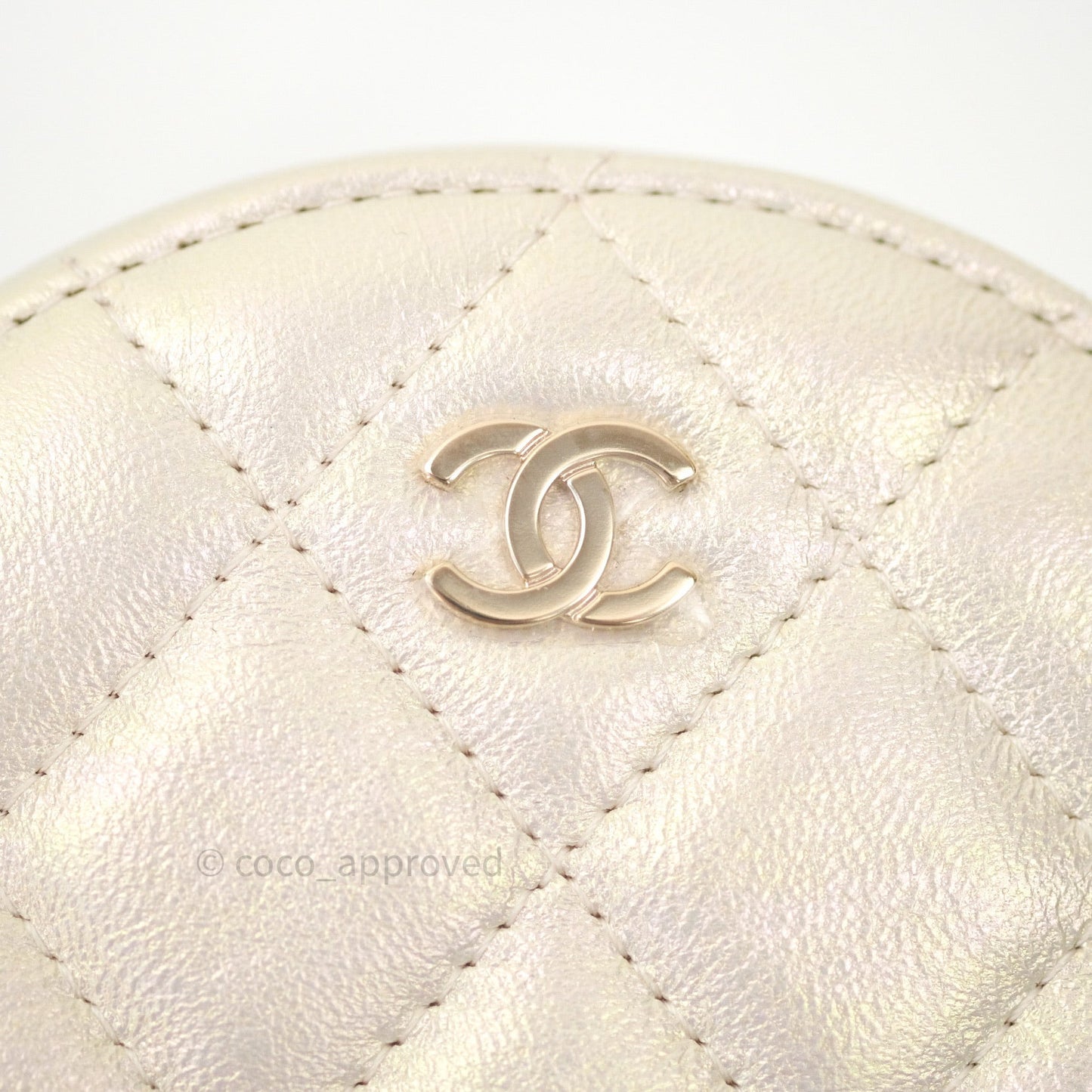 Chanel Round Circle Bag Iridescent Ivory Gold Hardware 20A