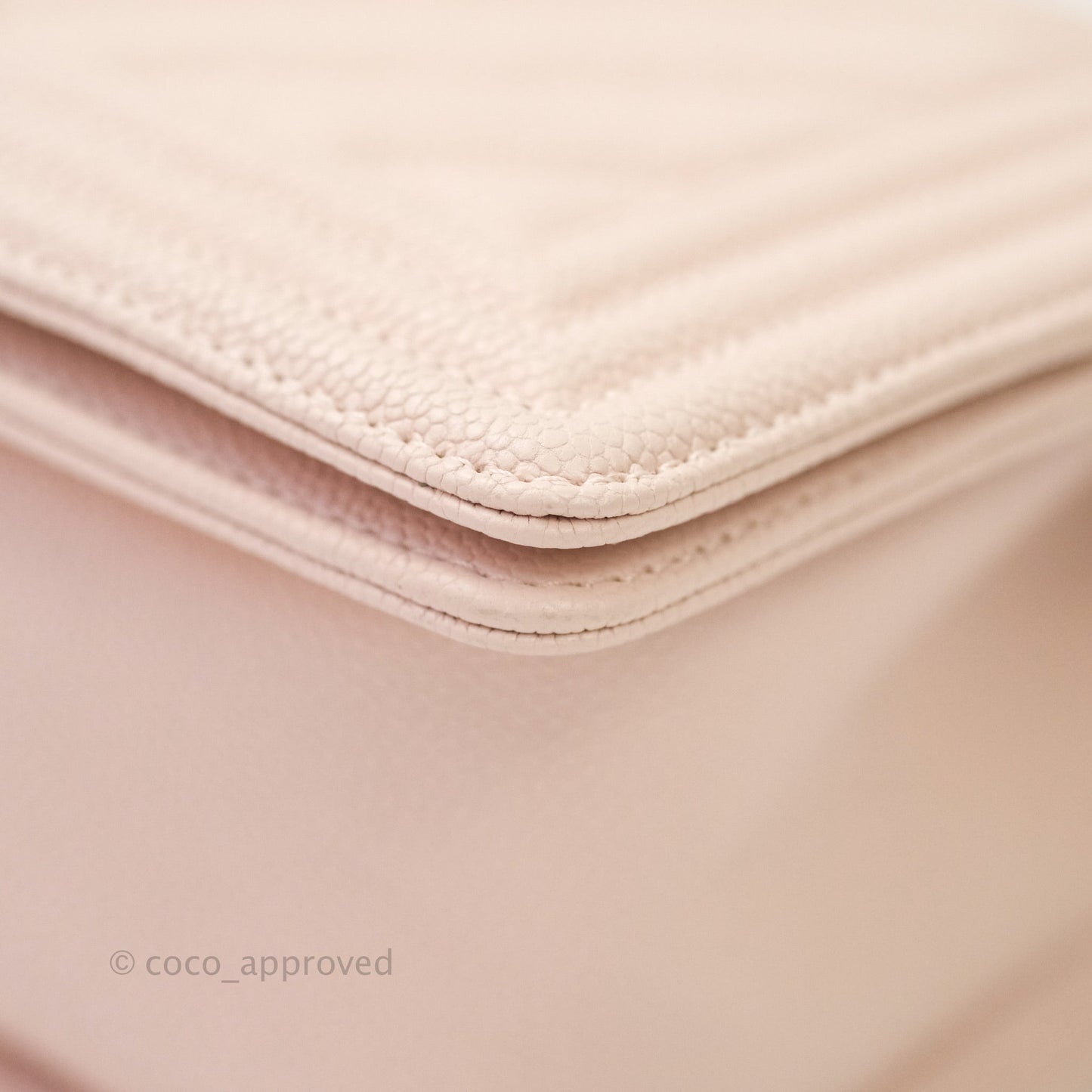 Chanel Boy Chevron Medium Pale Pink Caviar Gold Hardware