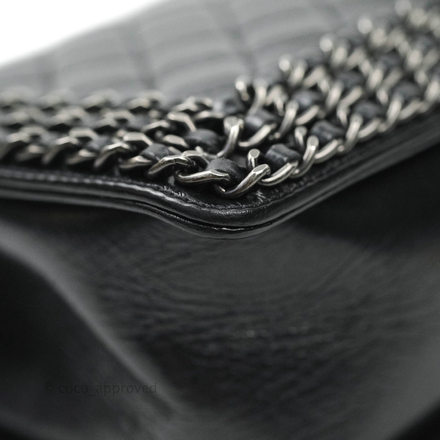 Chanel Quilted Chain Around Medium Aged Glazed Calfskin Boy Ruthenium Hardware
