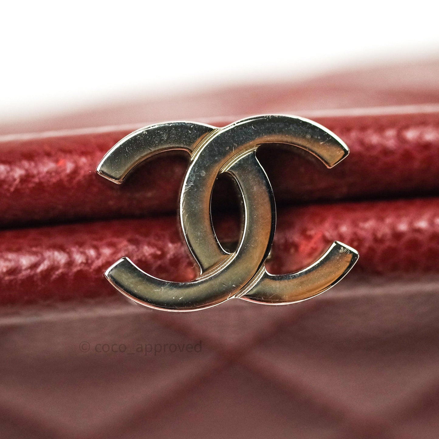 Chanel Quilted Timeless Kisslock Clutch Dark Red Caviar Silver Hardware
