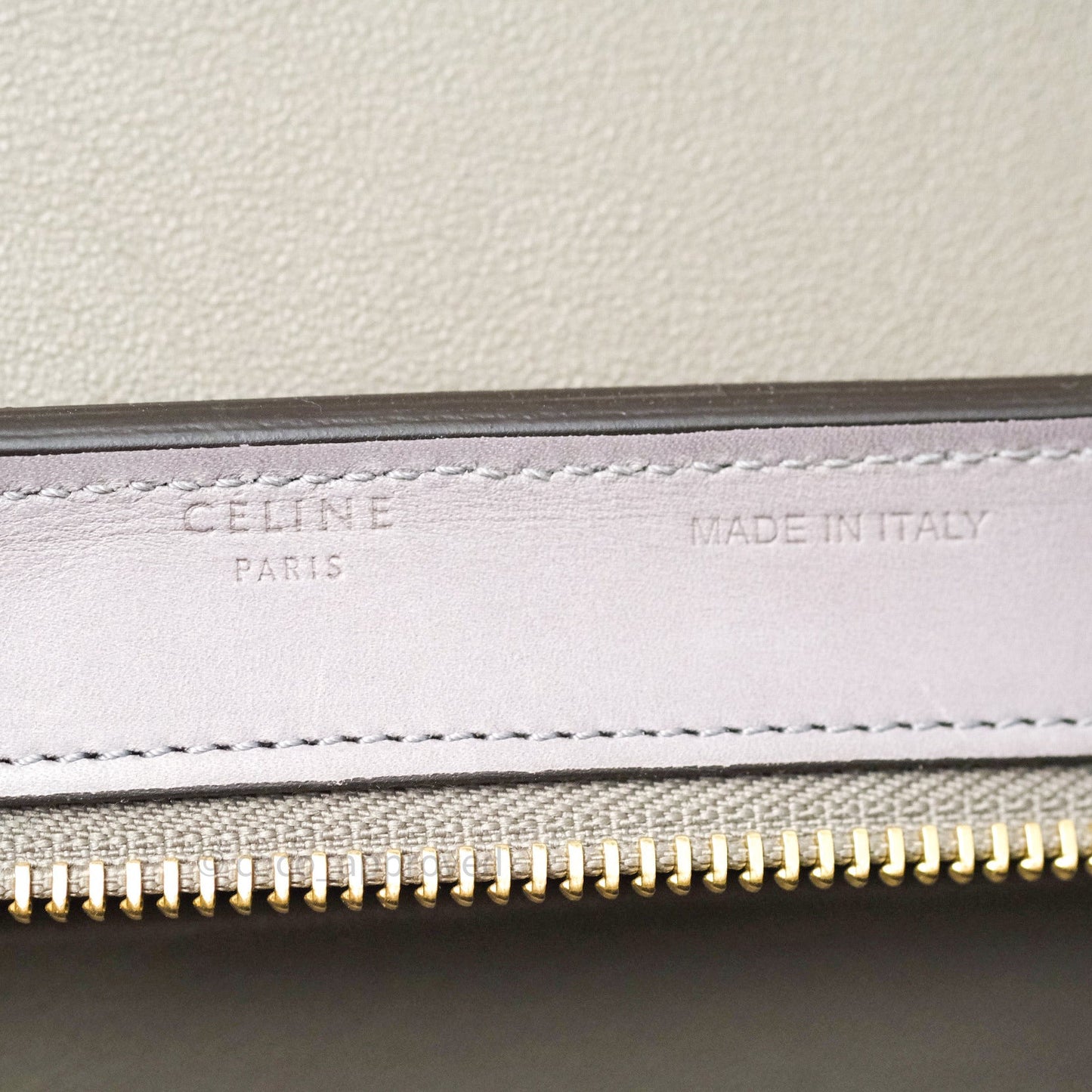 Celine Sleek Calfskin Small Tri-Color Trapeze Dark Blue