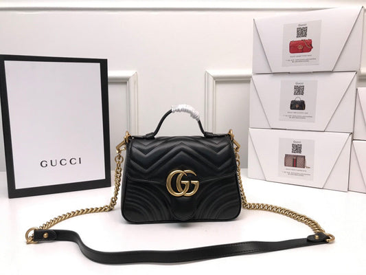 Luxury Gucci GG Marmont Mini Top Handle Bag