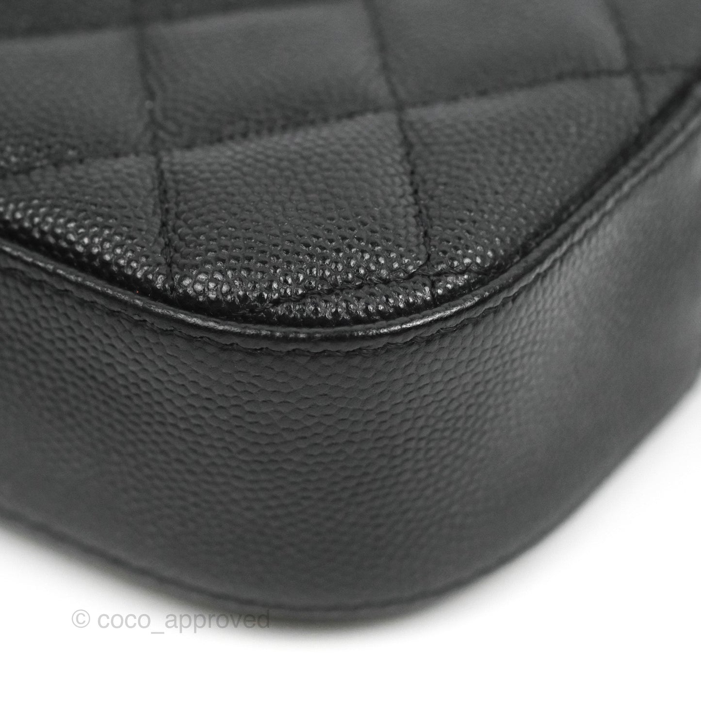 Chanel Quilted Camera Bag Black Caviar Gold Hardware 21A