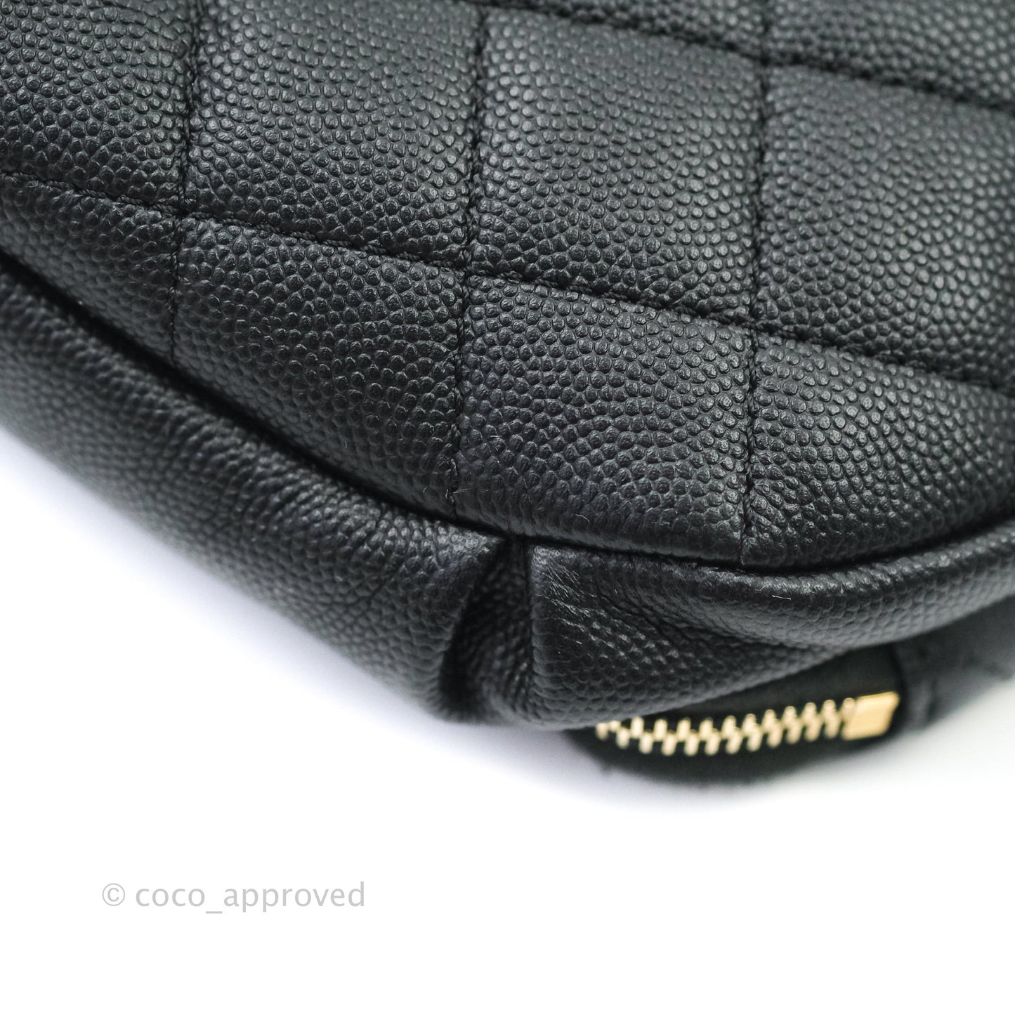 Chanel Quilted Business Affinity Waist Belt Bag Black Caviar Gold Hardware