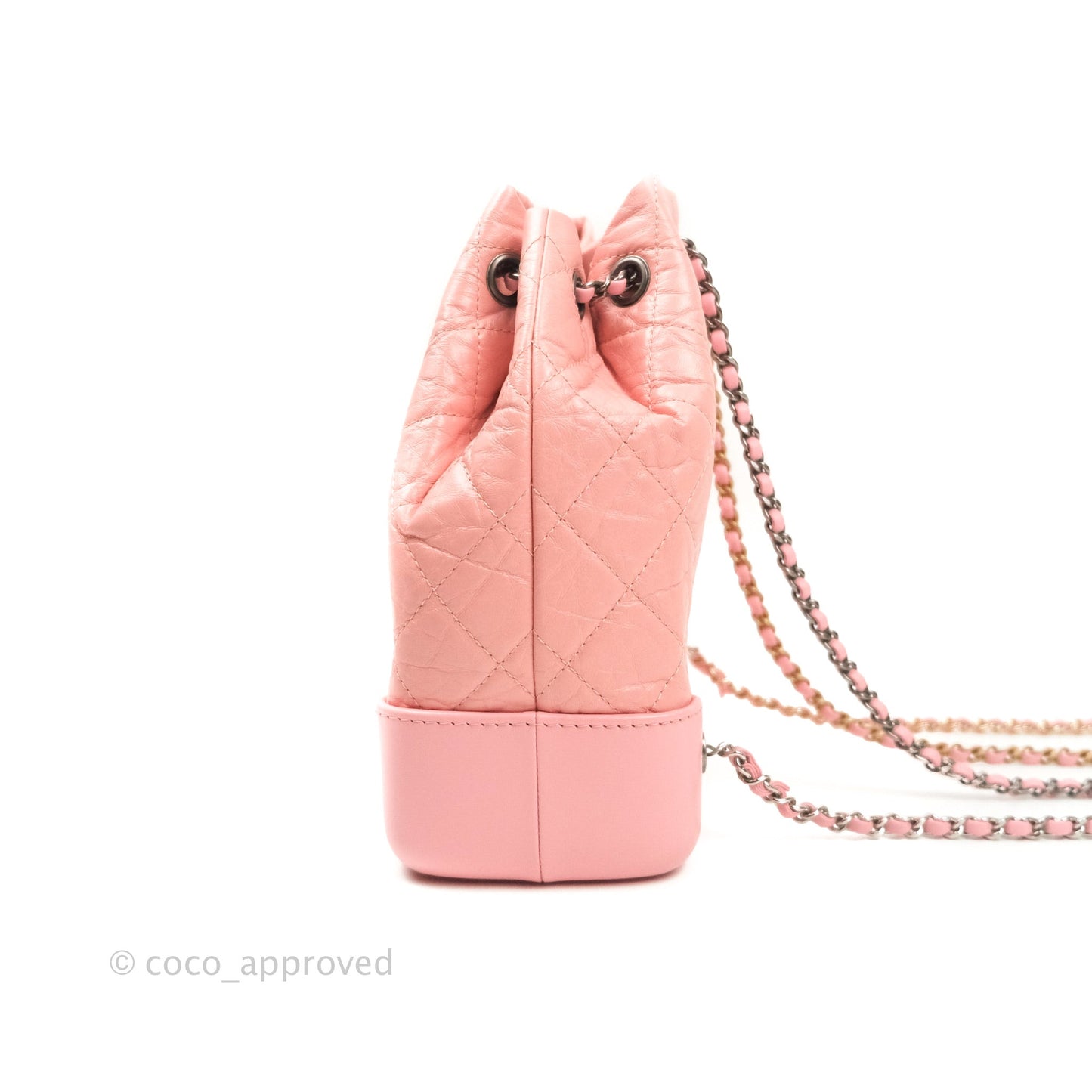 Chanel Gabrielle Backpack Pink Aged Calfskin Small Black