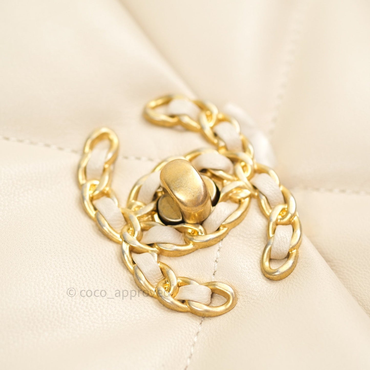 Chanel 19 Small Beige Goatskin Mixed Hardware