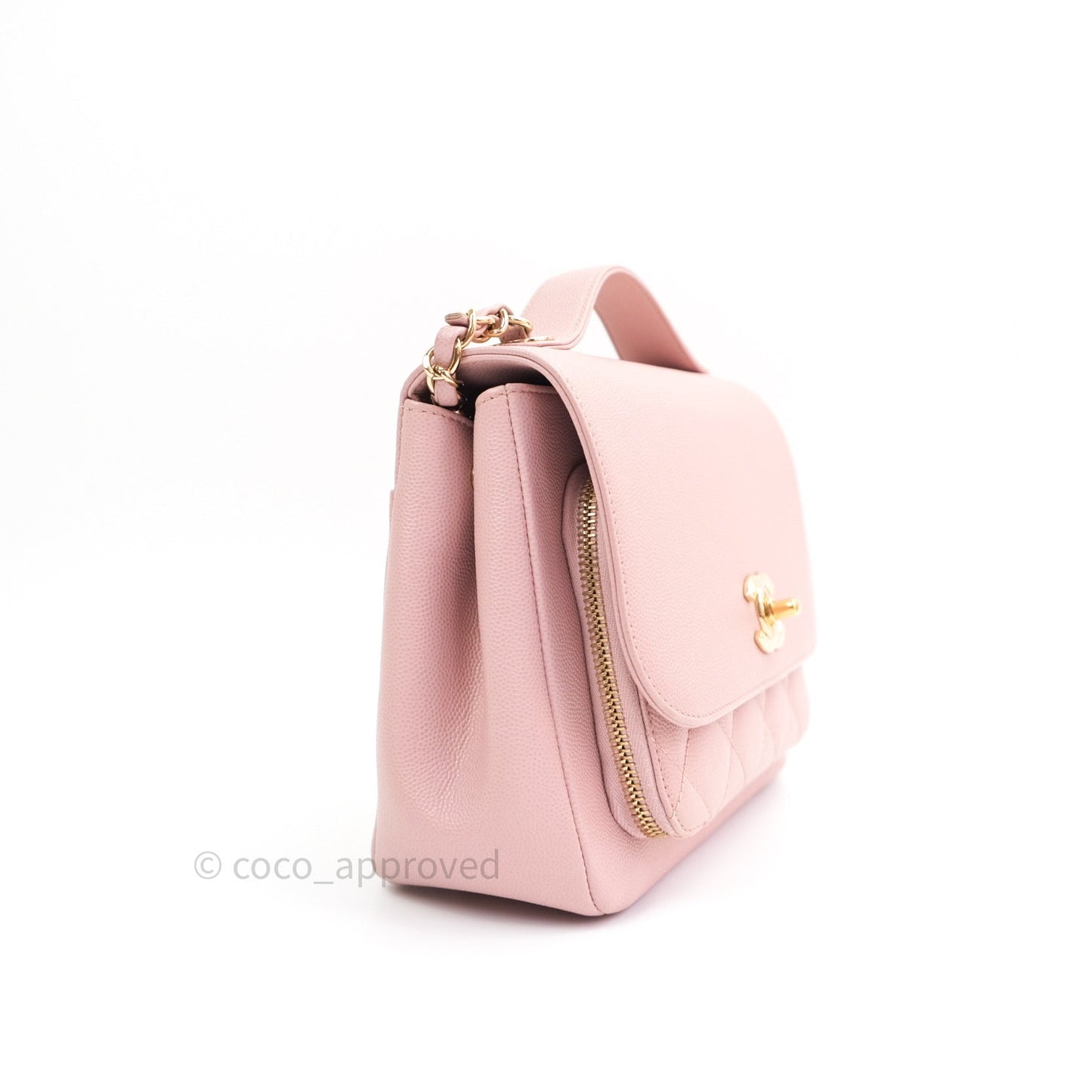 Chanel Quilted Medium Business Affinity Flap Light Pink Light Gold Hardware