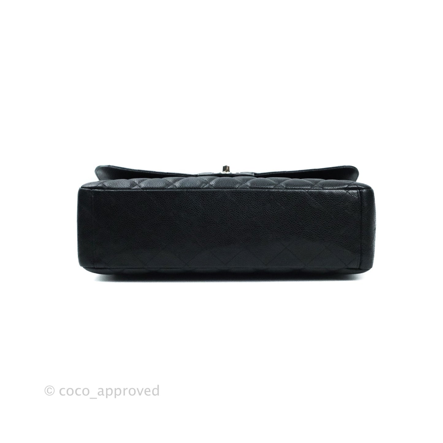 Chanel Quilted Maxi Single Flap Black Caviar Silver Hardware