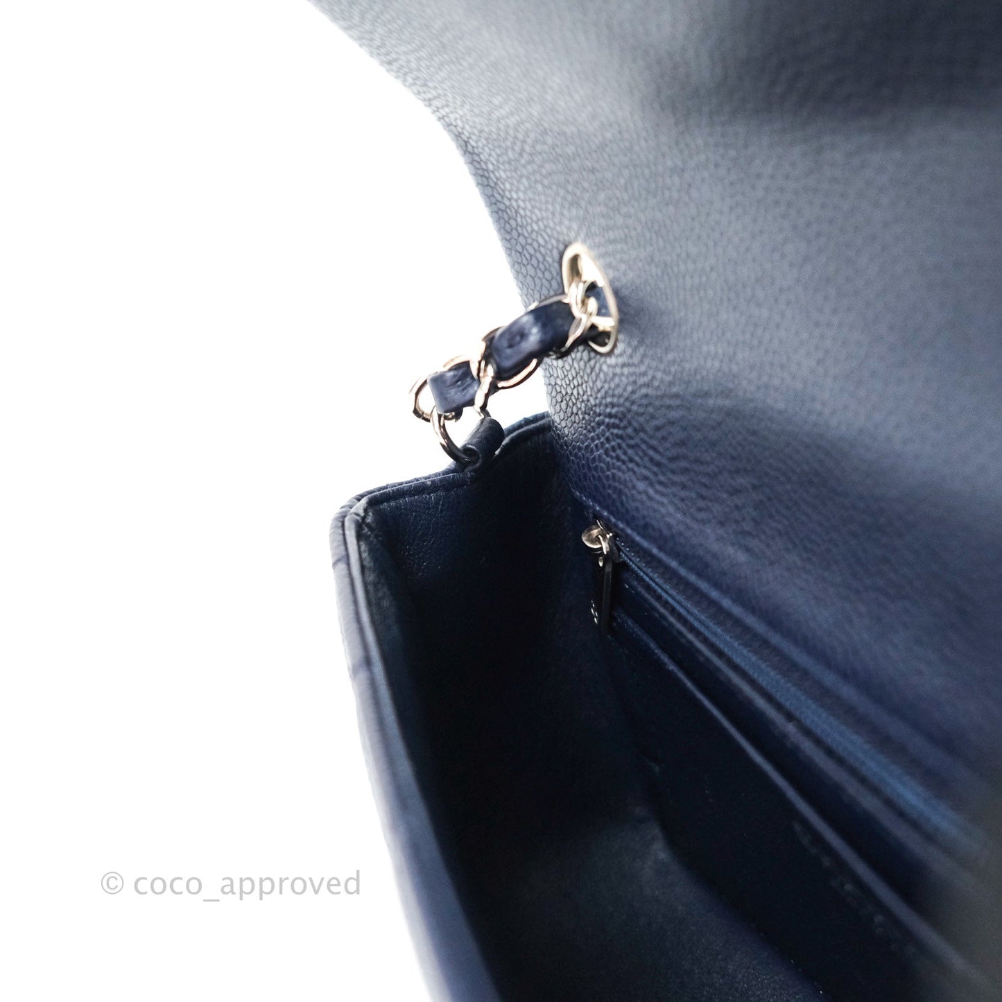 Chanel Quilted Mini Rectangular Navy Caviar Silver Hardware