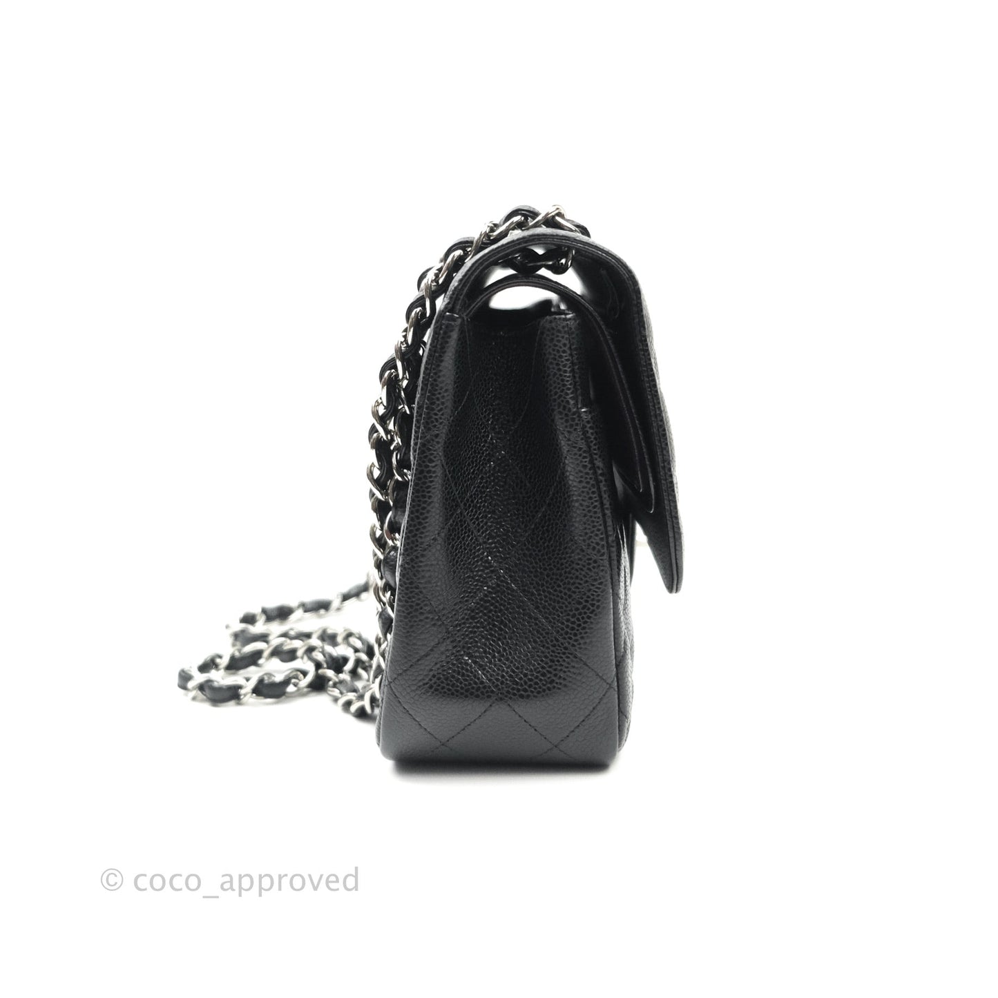 Chanel Jumbo Double Flap Black Caviar Silver Hardware⁣⁣