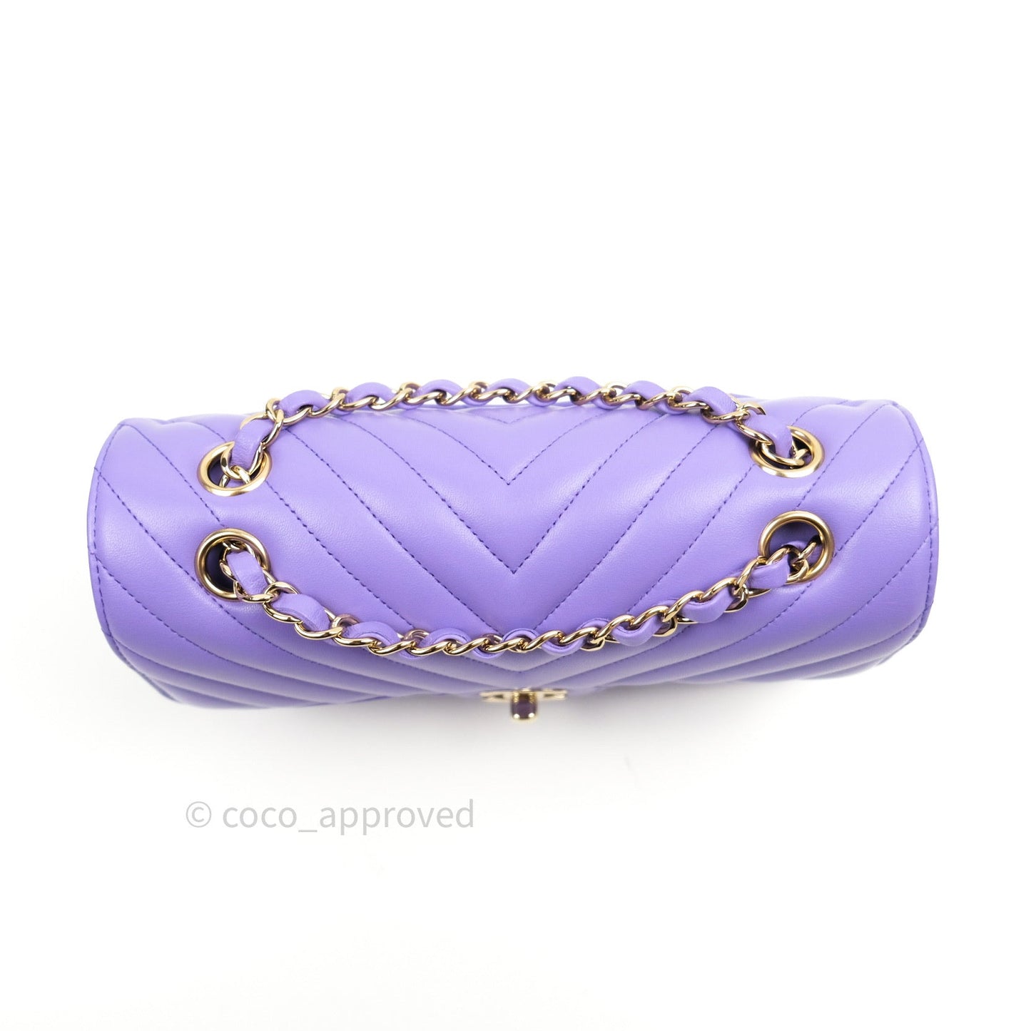 Chanel Classic Small S/M Flap Purple Lambskin Light Gold Hardware